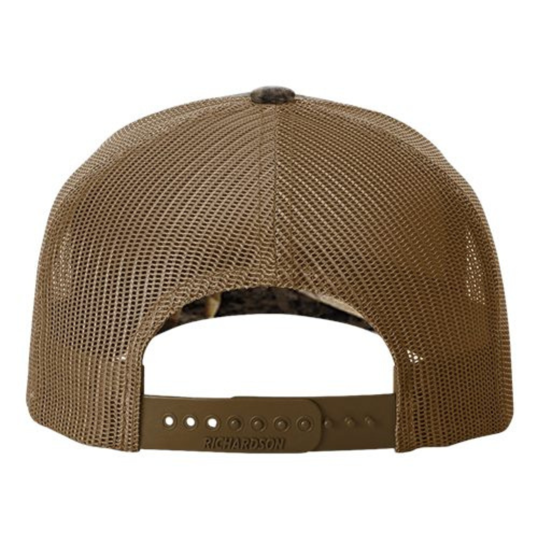 Richardson 112PFP Custom Patch Camo Trucker Hat – Mesh Back Snapback in Realtree Max-7/Buck - view 4