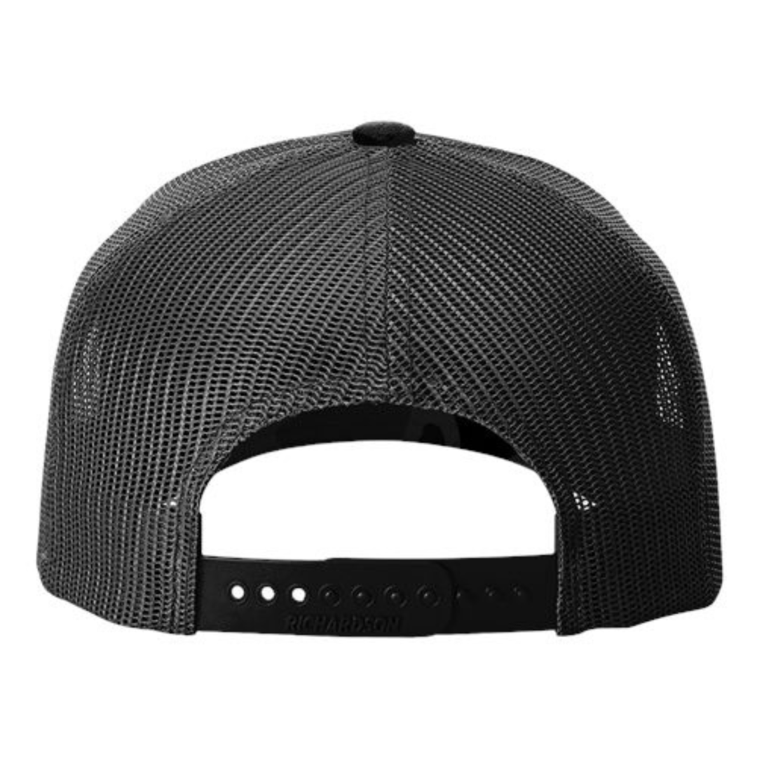 Richardson 112PFP Custom Patch Camo Trucker Hat – Mesh Back Snapback in Sable Duck Camo/Black - view 4
