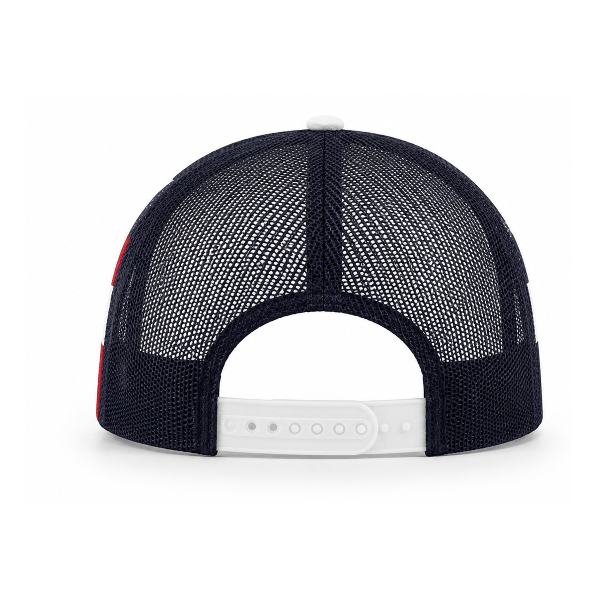 Richardson 112PM Custom Patch Printed Mesh Trucker Hat – Snapback in White/Stars & Stripes - view 4