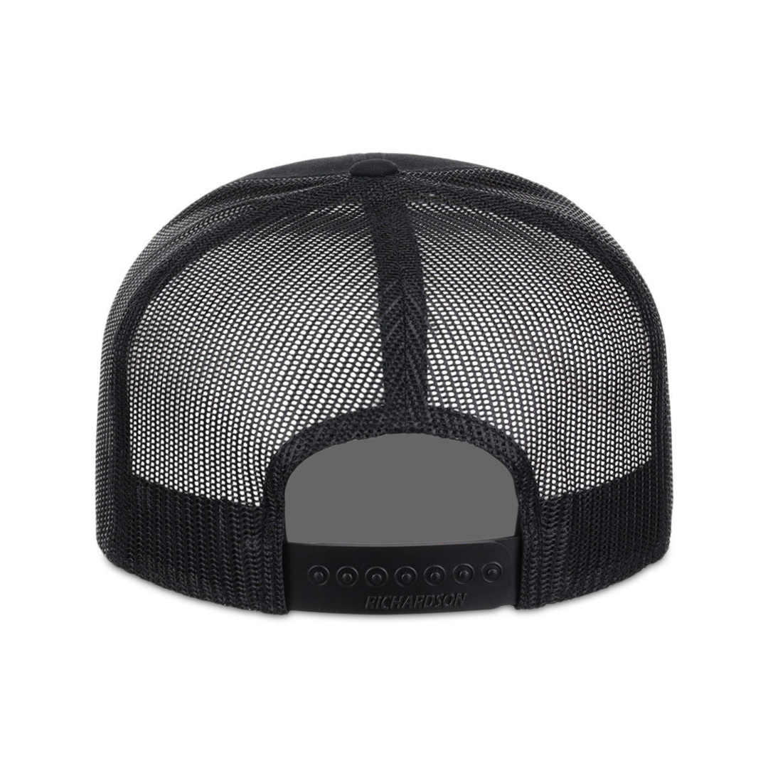 Richardson 168 Custom Patch 7-Panel Trucker Hat – High Profile Flat Bill in Black - view 4