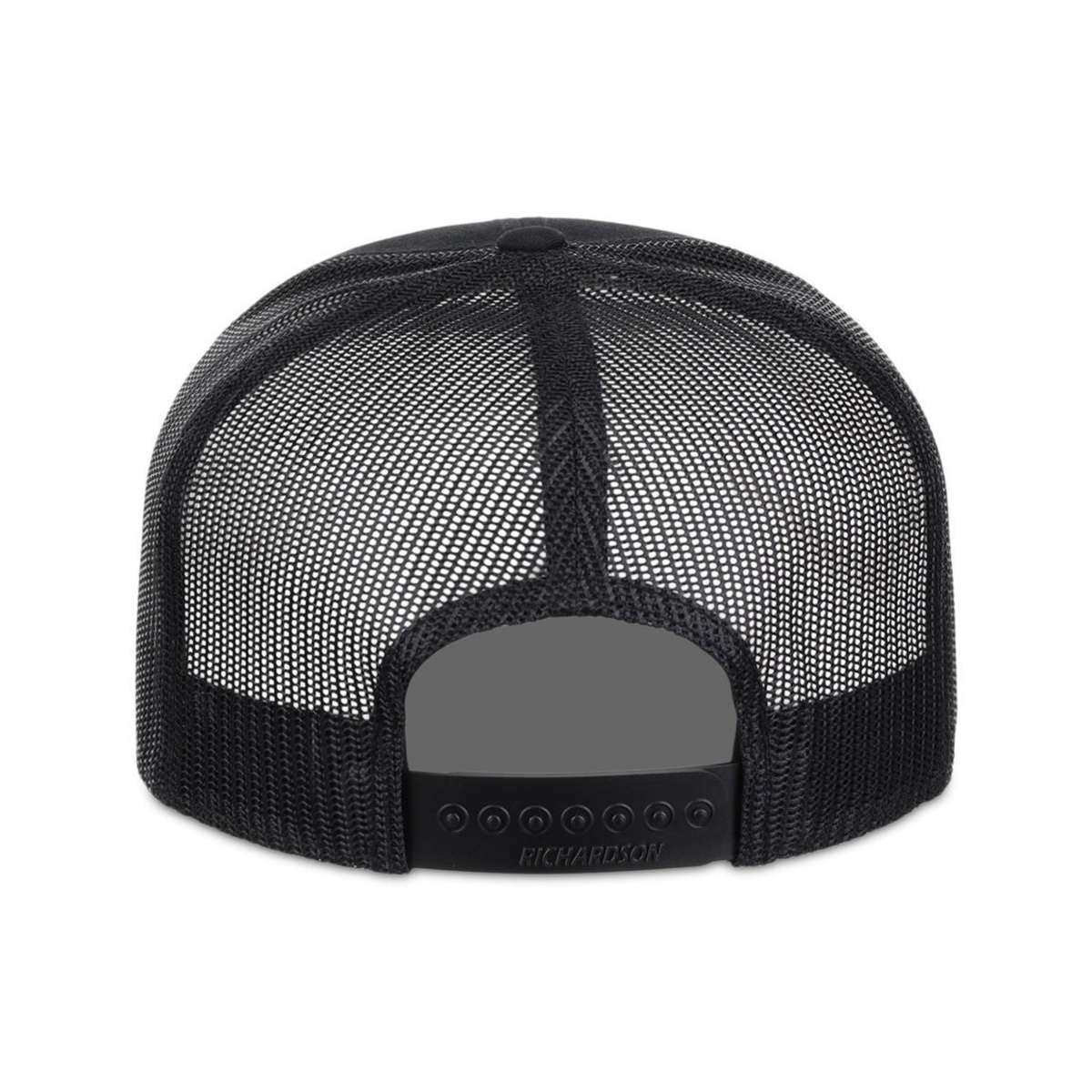 Richardson 168 Custom Patch 7-Panel Trucker Hat – High Profile Flat Bill in Black - view 4