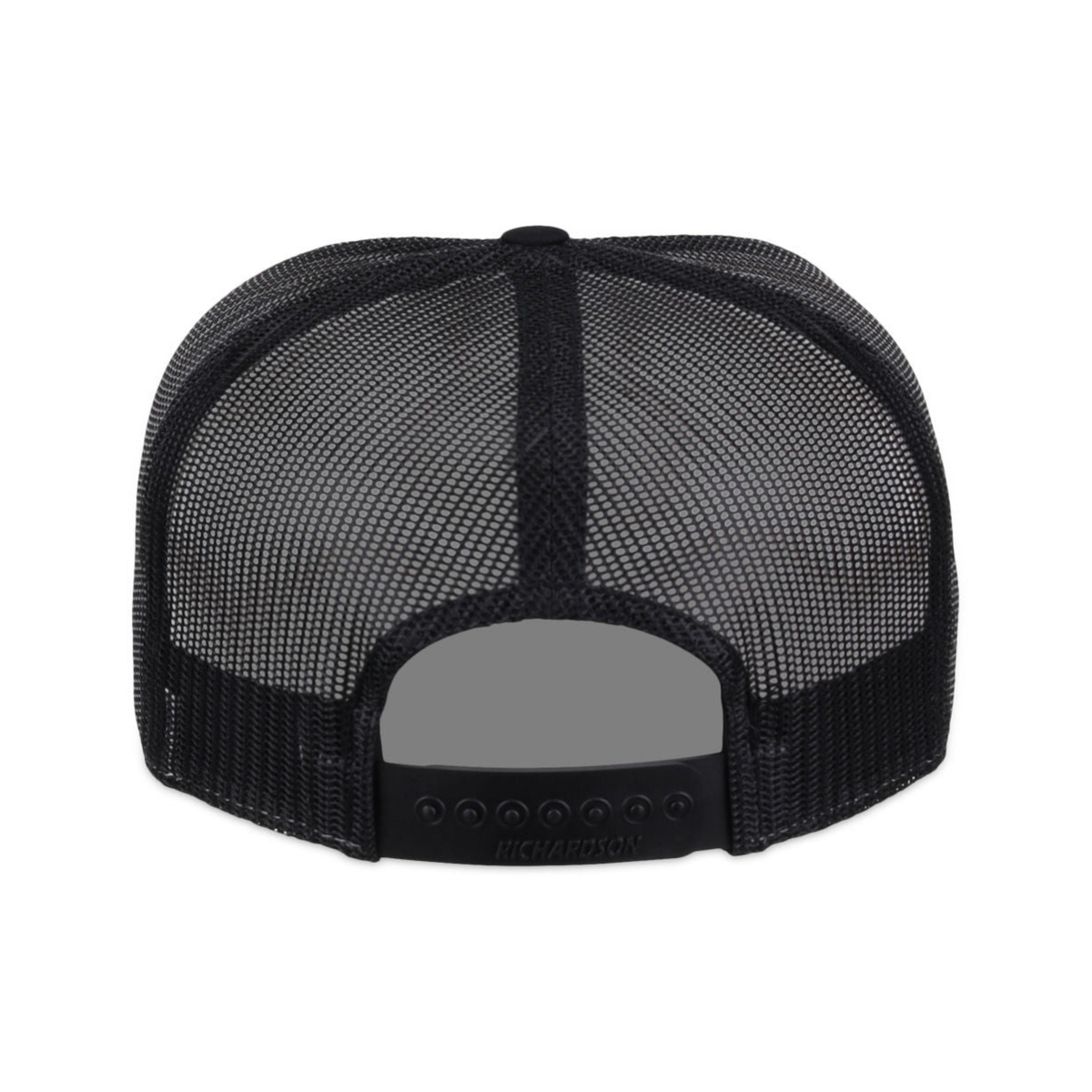 Richardson 168 Custom Patch 7-Panel Trucker Hat – High Profile Flat Bill in Charcoal/Black/White - view 4