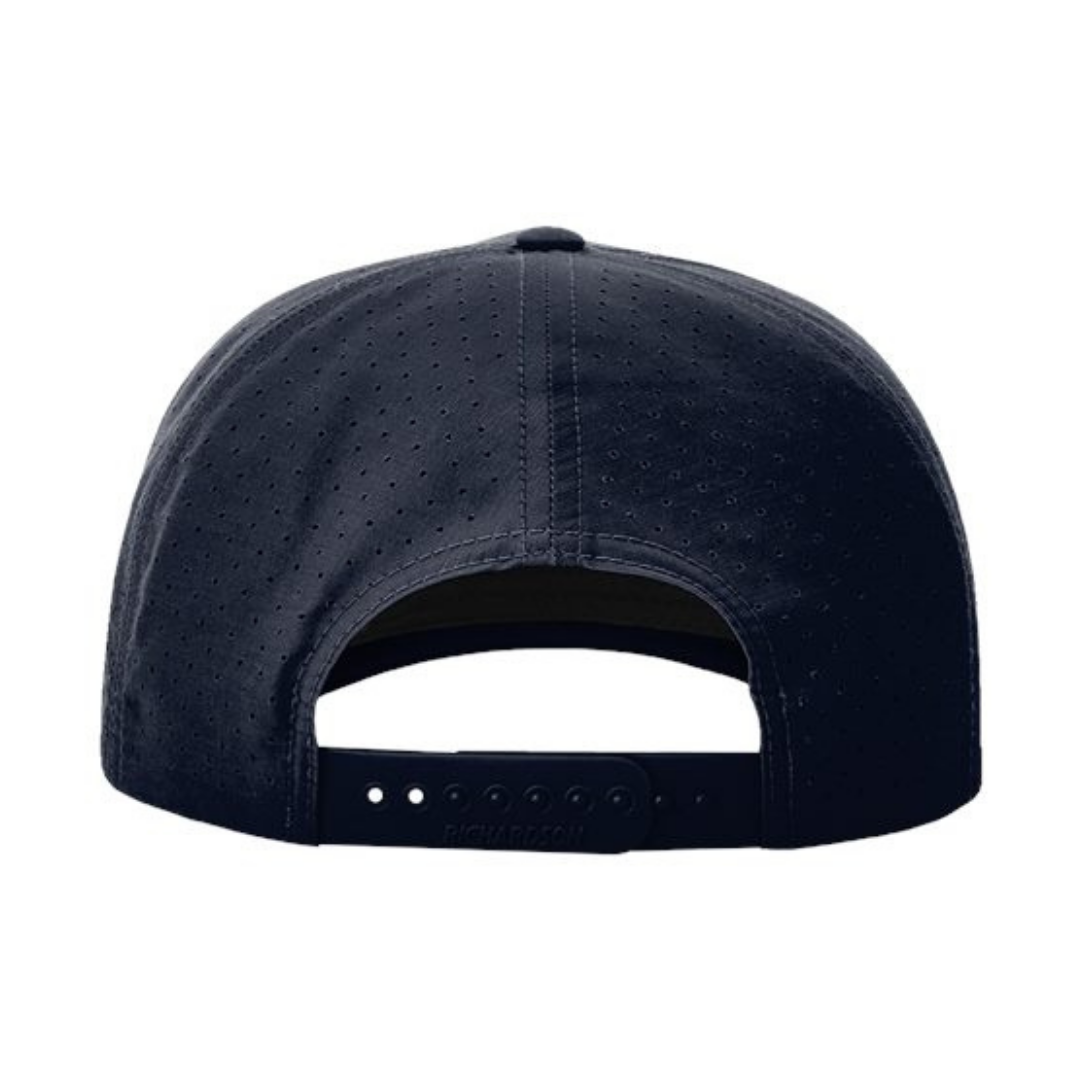 Richardson 355 Custom Patch Performance Rope Hat – Laser Perforated Nylon Snapback | PVC, Leather or Woven Patch - Navy/Midnight Navy