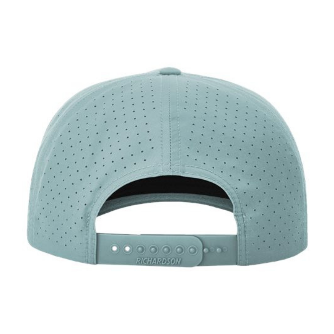 Richardson 355 Custom Patch Performance Rope Hat – Laser Perforated Nylon Snapback | PVC, Leather or Woven Patch - Smoke Blue/Gray
