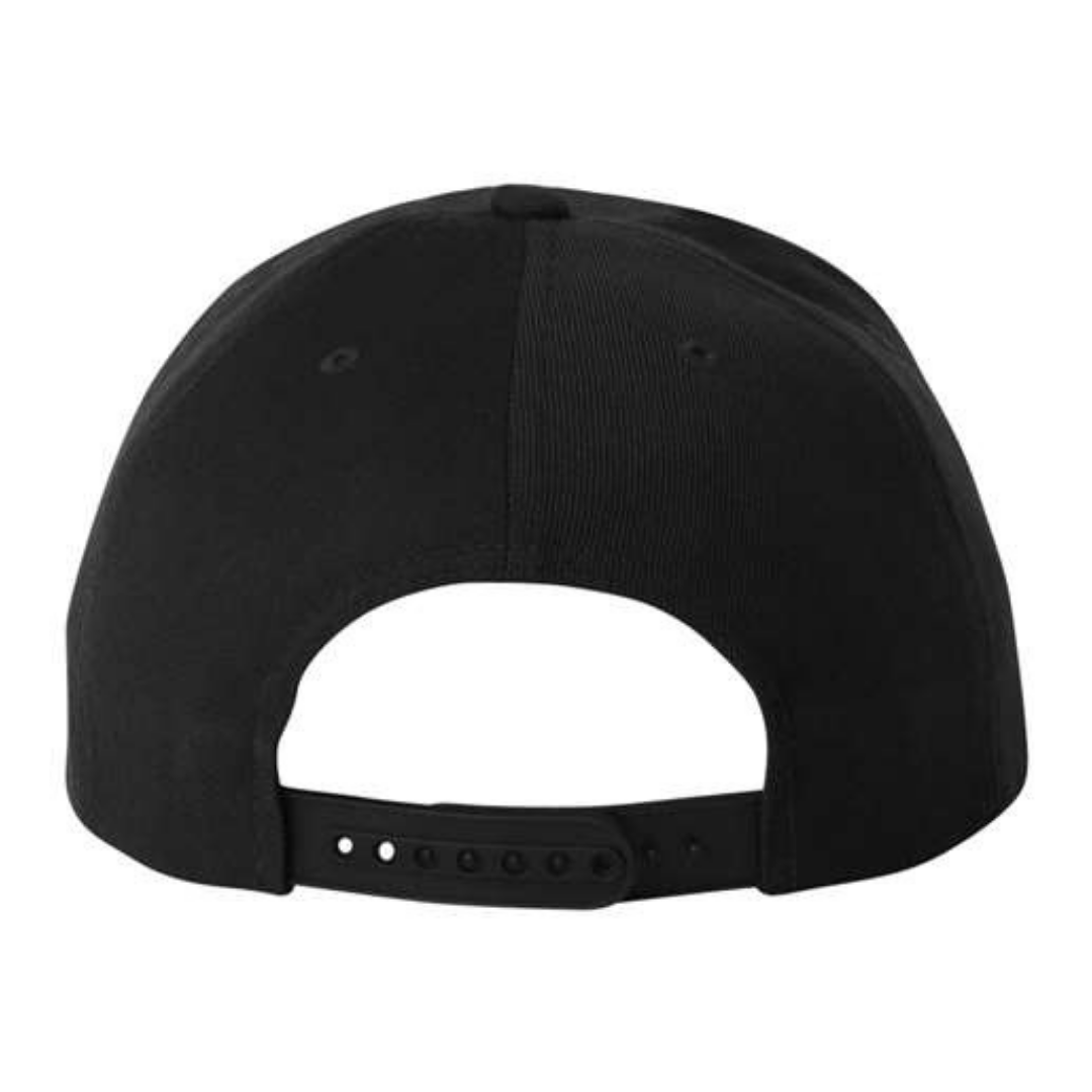 Yupoong 6089M Custom Patch Flat Bill Snapback – High Profile in Black - view 4