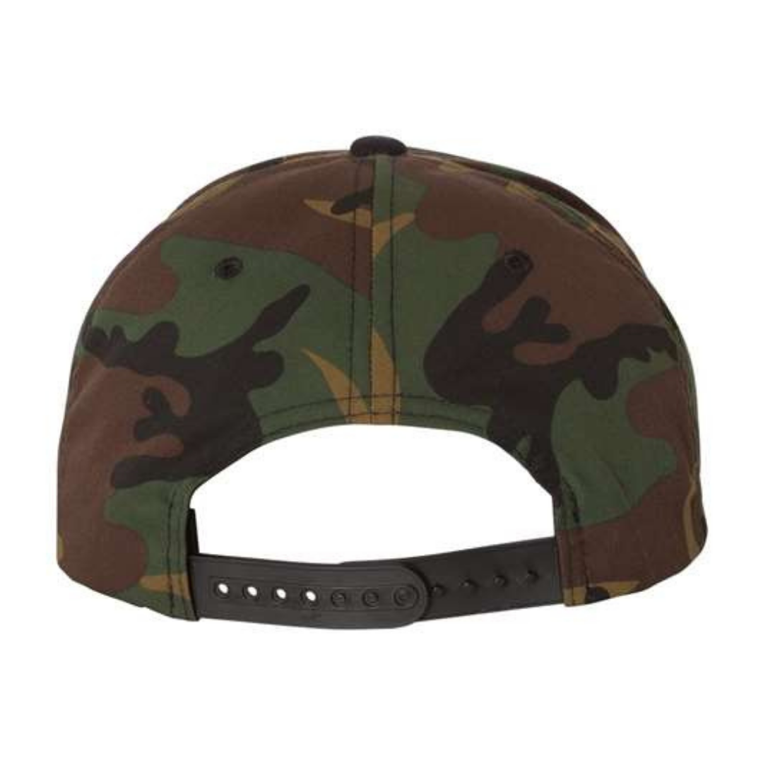 Yupoong 6089M Custom Patch Flat Bill Snapback – High Profile in Camo Black - view 4