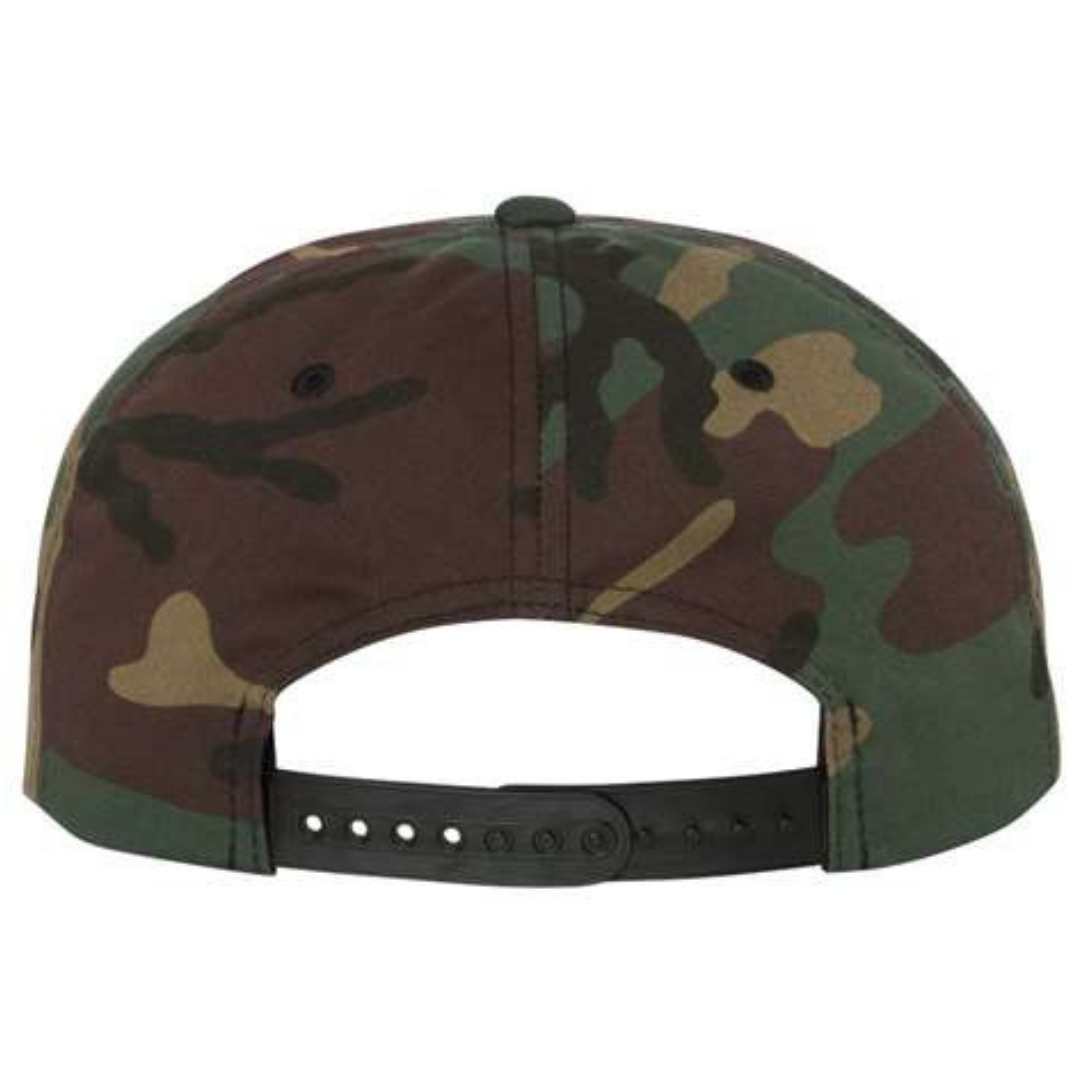 Yupoong 6089M Custom Patch Flat Bill Snapback – High Profile in Green Camo - view 4