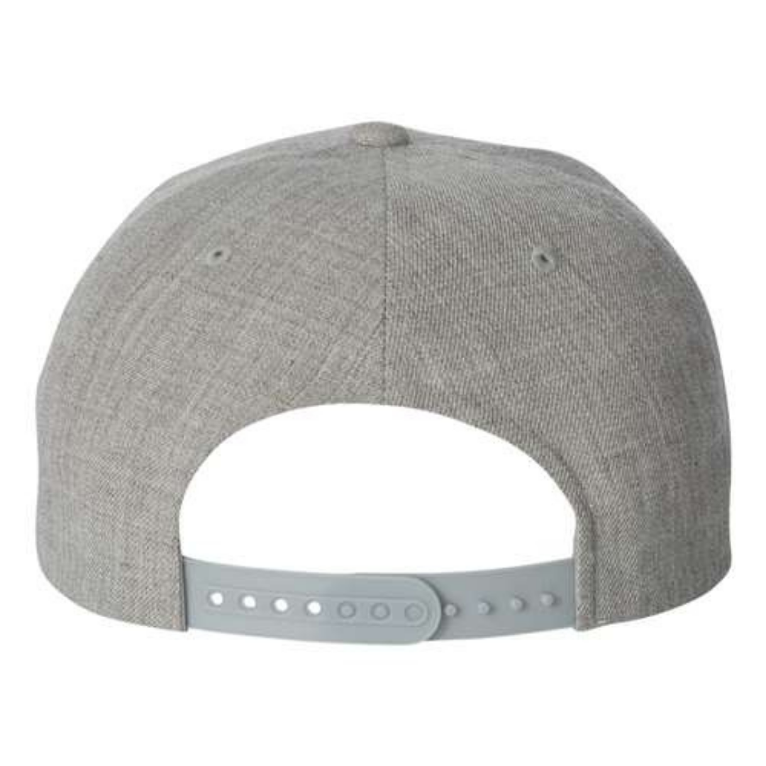Yupoong 6089M Custom Patch Flat Bill Snapback – High Profile in Heather Gray - view 4