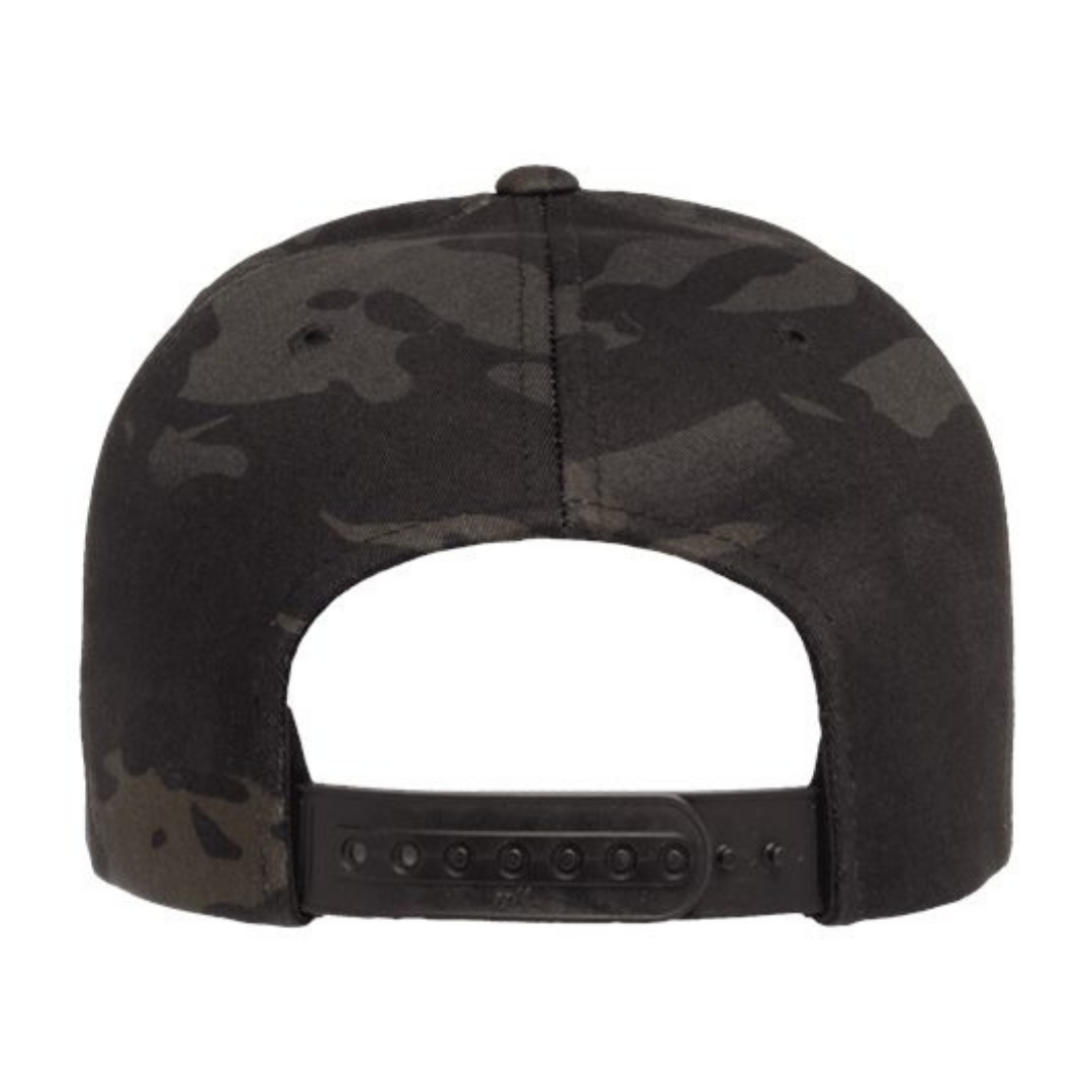 Yupoong 6089M Custom Patch Flat Bill Snapback – High Profile in Multicam Black - view 4