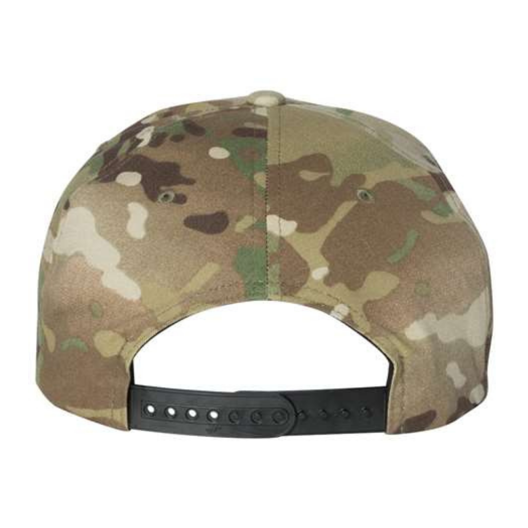 Yupoong 6089M Custom Patch Flat Bill Snapback – High Profile in Multicam Green - view 4
