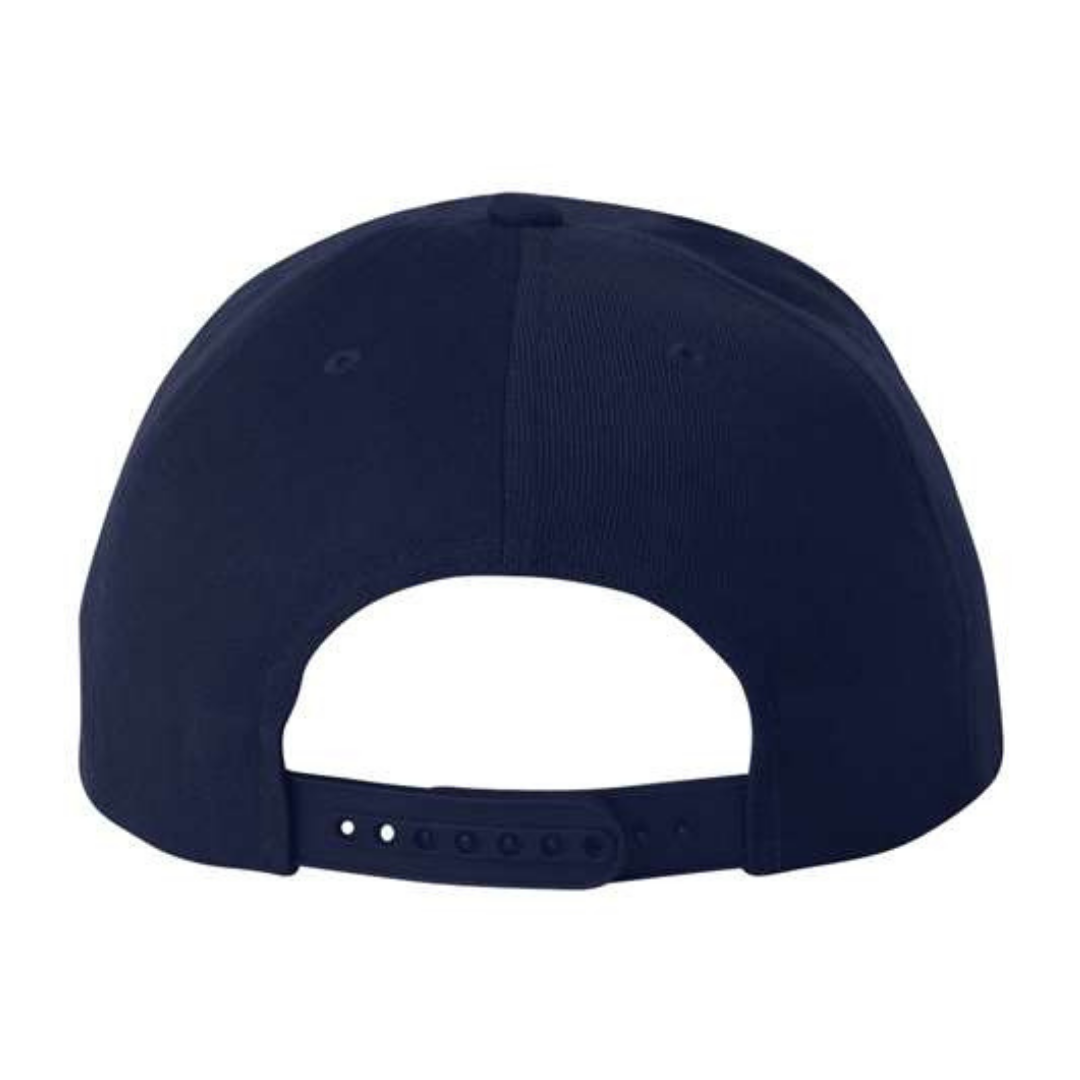 Yupoong 6089M Custom Patch Flat Bill Snapback – High Profile in Navy - view 4
