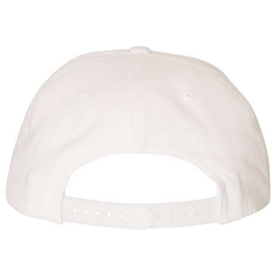 Yupoong 6089M Custom Patch Flat Bill Snapback – High Profile in White - view 4