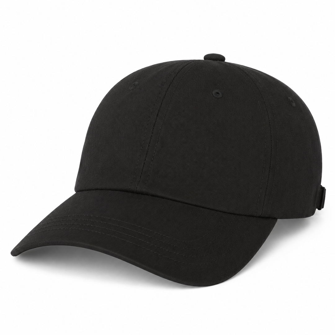 Yupoong 6245CM Custom Patch Dad Hat – Unstructured Cotton in Black
