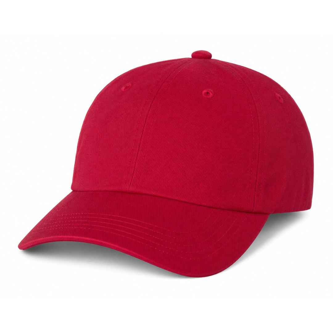 Yupoong 6245CM Custom Patch Dad Hat – Unstructured Cotton in Cranberry
