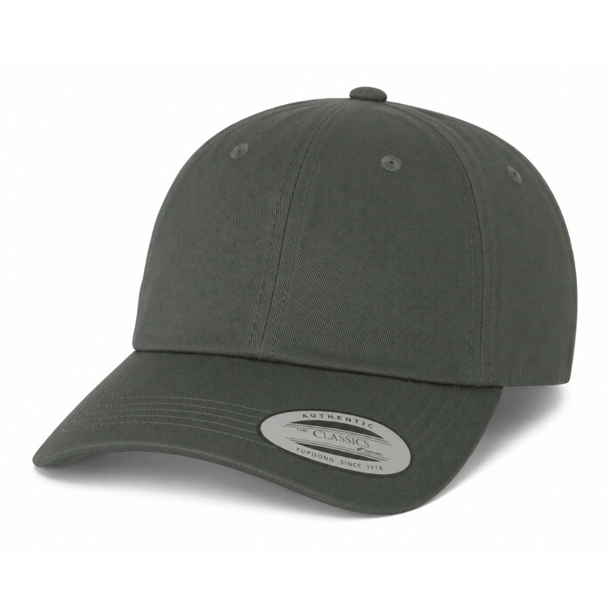 Yupoong 6245CM Custom Patch Dad Hat – Unstructured Cotton in Dark Gray