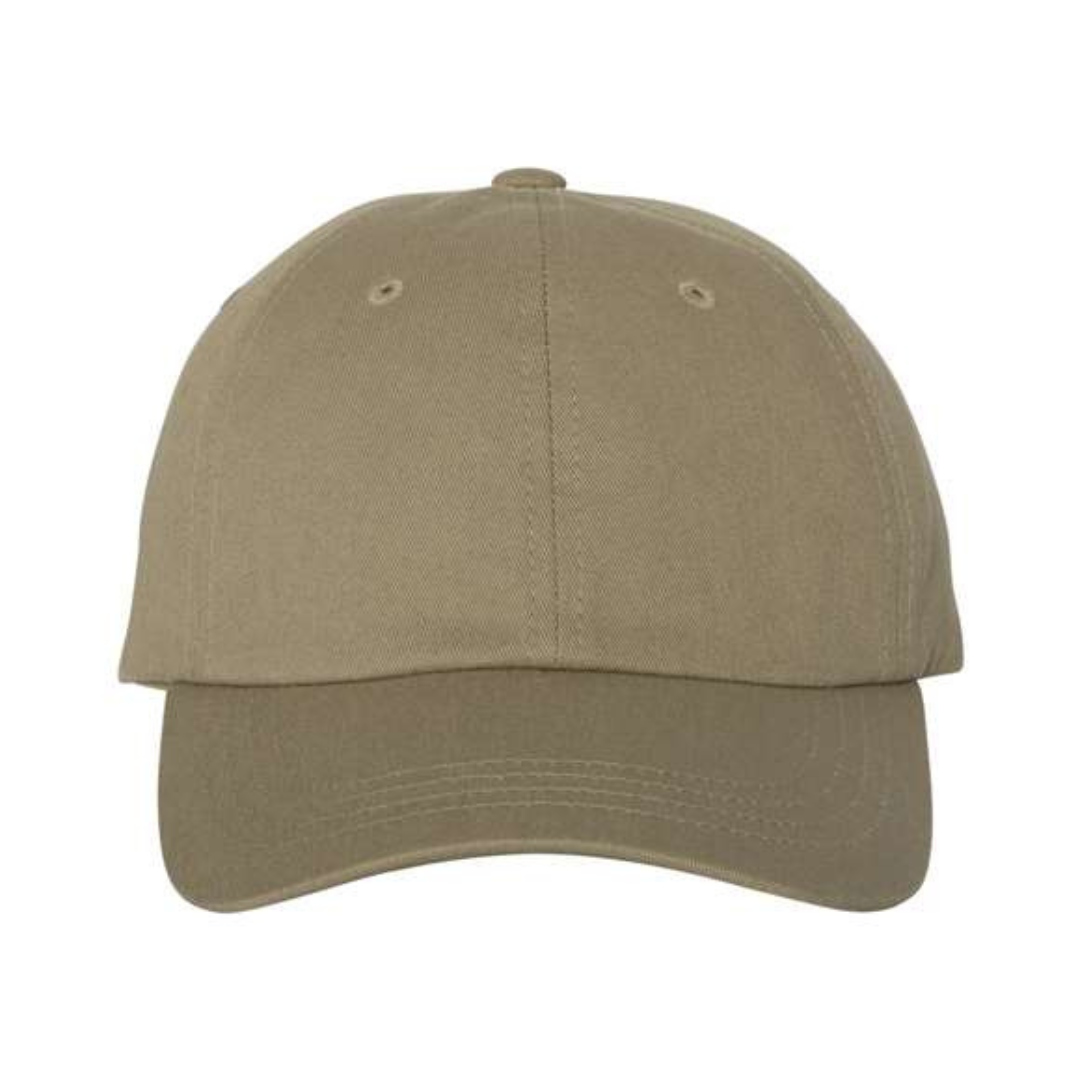 Yupoong 6245CM Custom Patch Dad Hat – Unstructured Cotton in Khaki - view 2