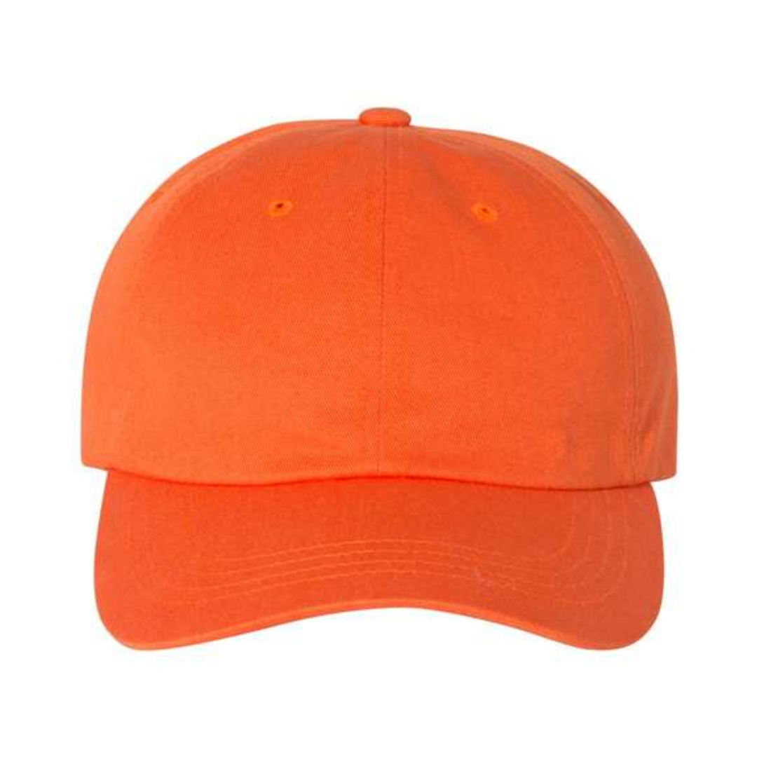 Yupoong 6245CM Custom Patch Dad Hat – Unstructured Cotton in Orange - view 2