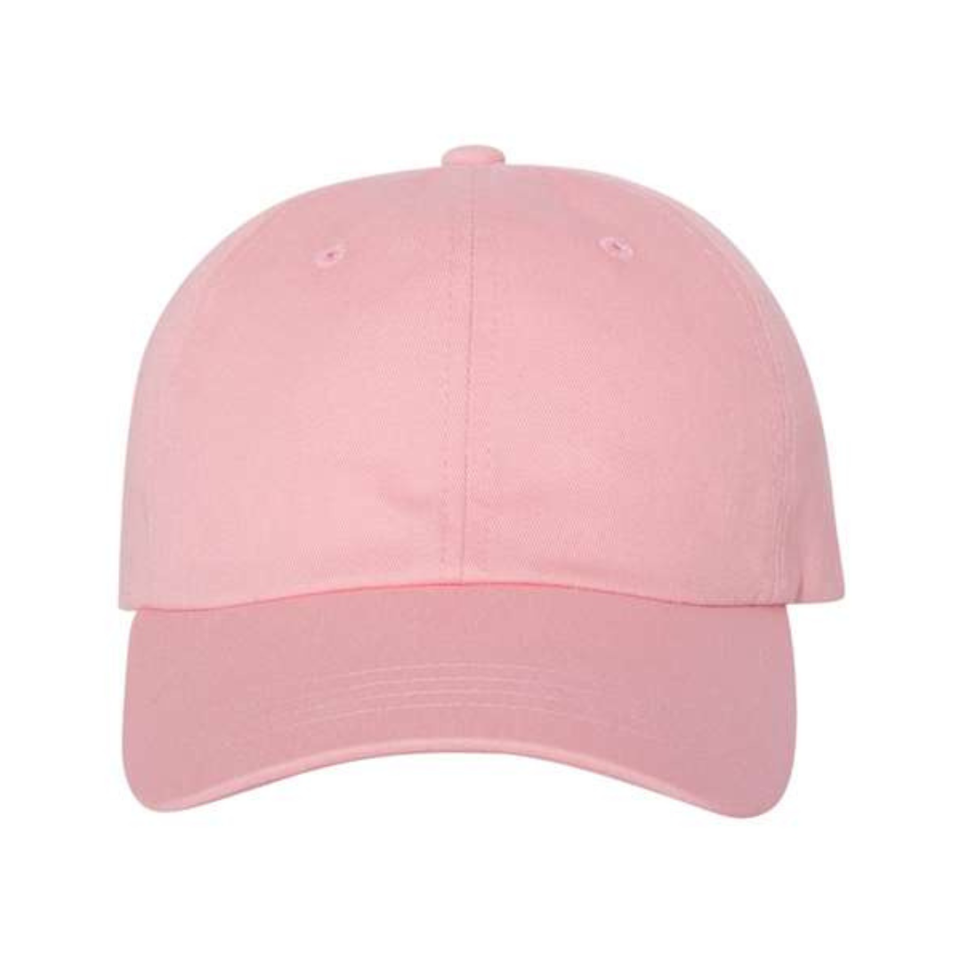 Yupoong 6245CM Custom Patch Dad Hat – Unstructured Cotton in Pink - view 2