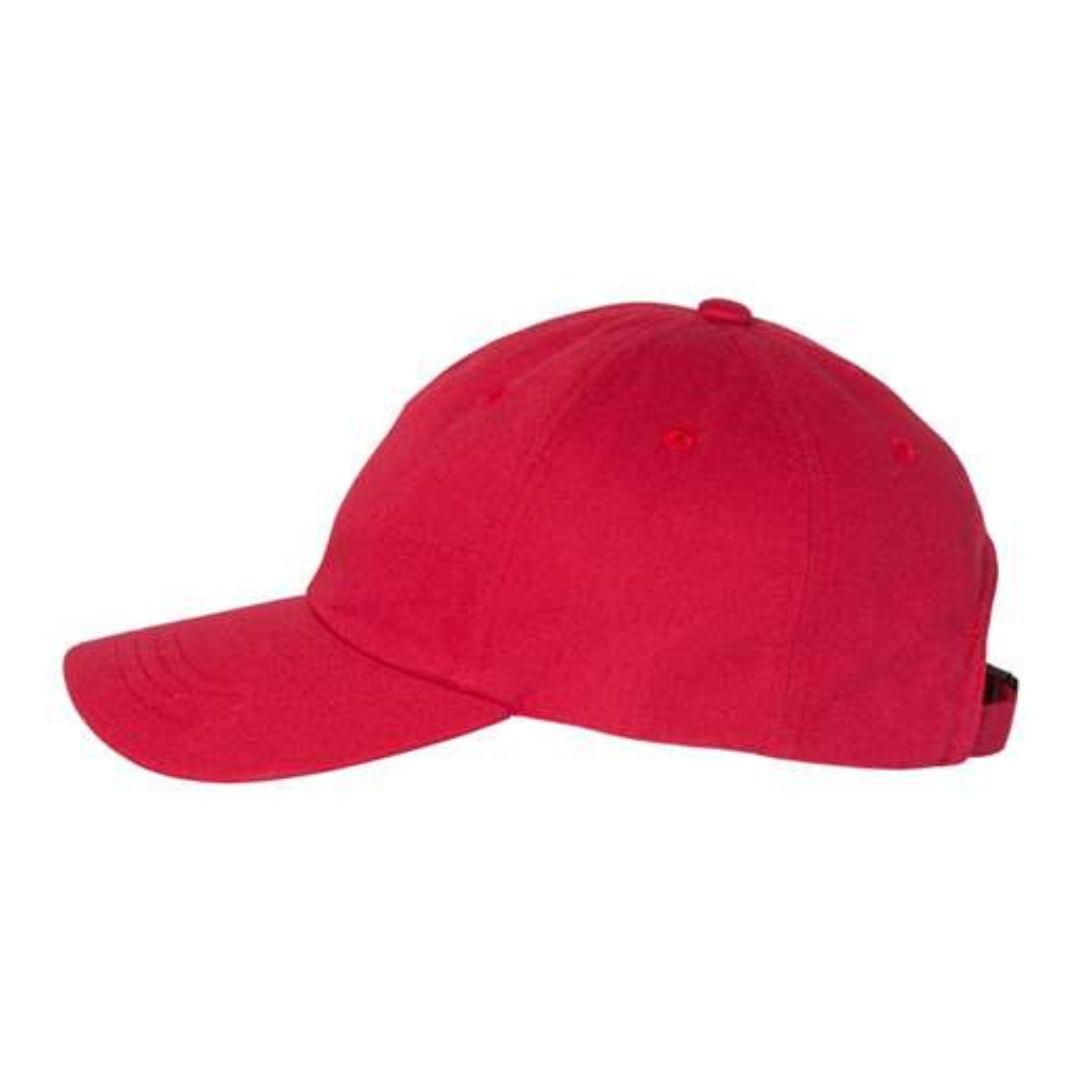 Yupoong 6245CM Custom Patch Dad Hat – Unstructured Cotton in Cranberry - view 3