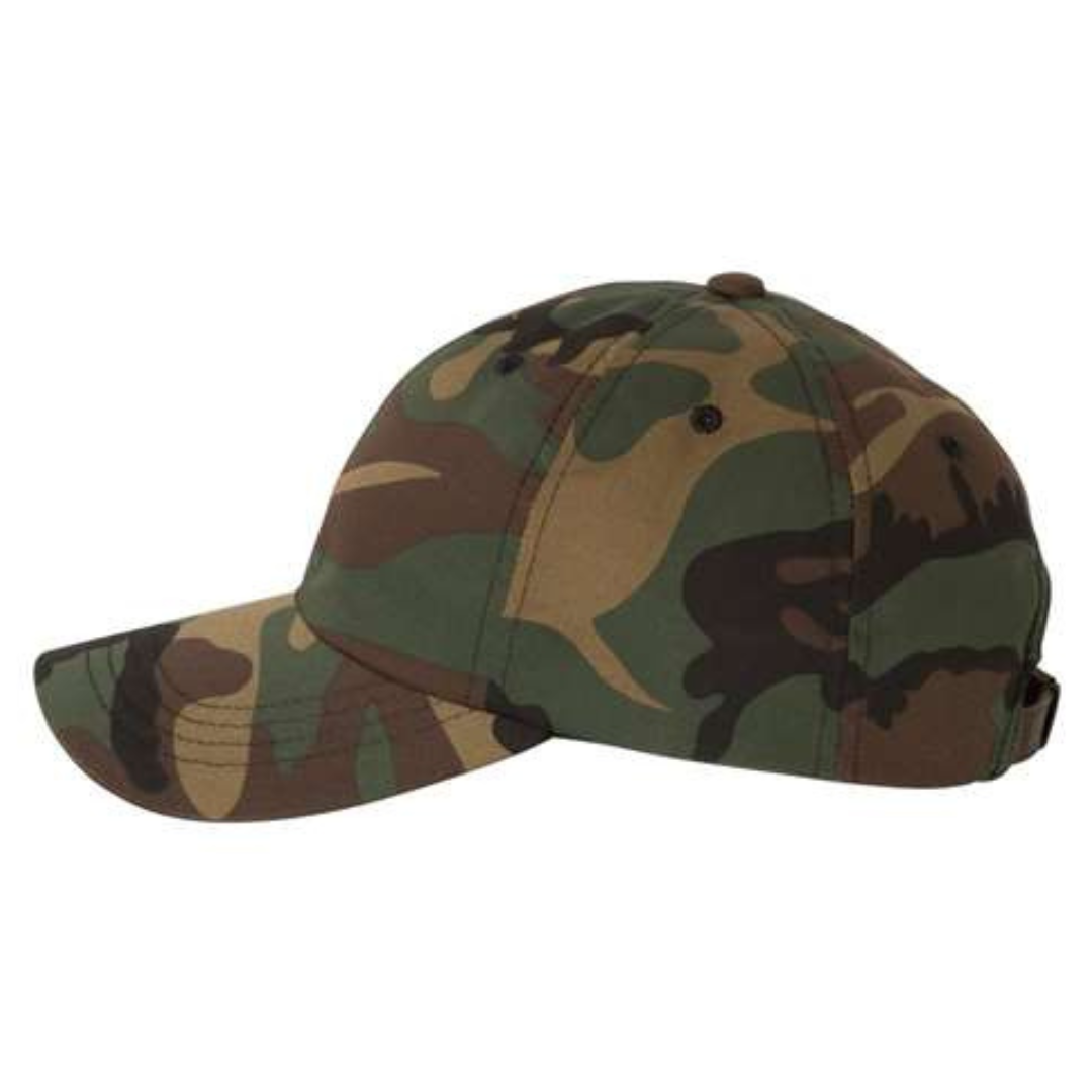Yupoong 6245CM Custom Patch Dad Hat – Unstructured Cotton in Green Camo - view 3