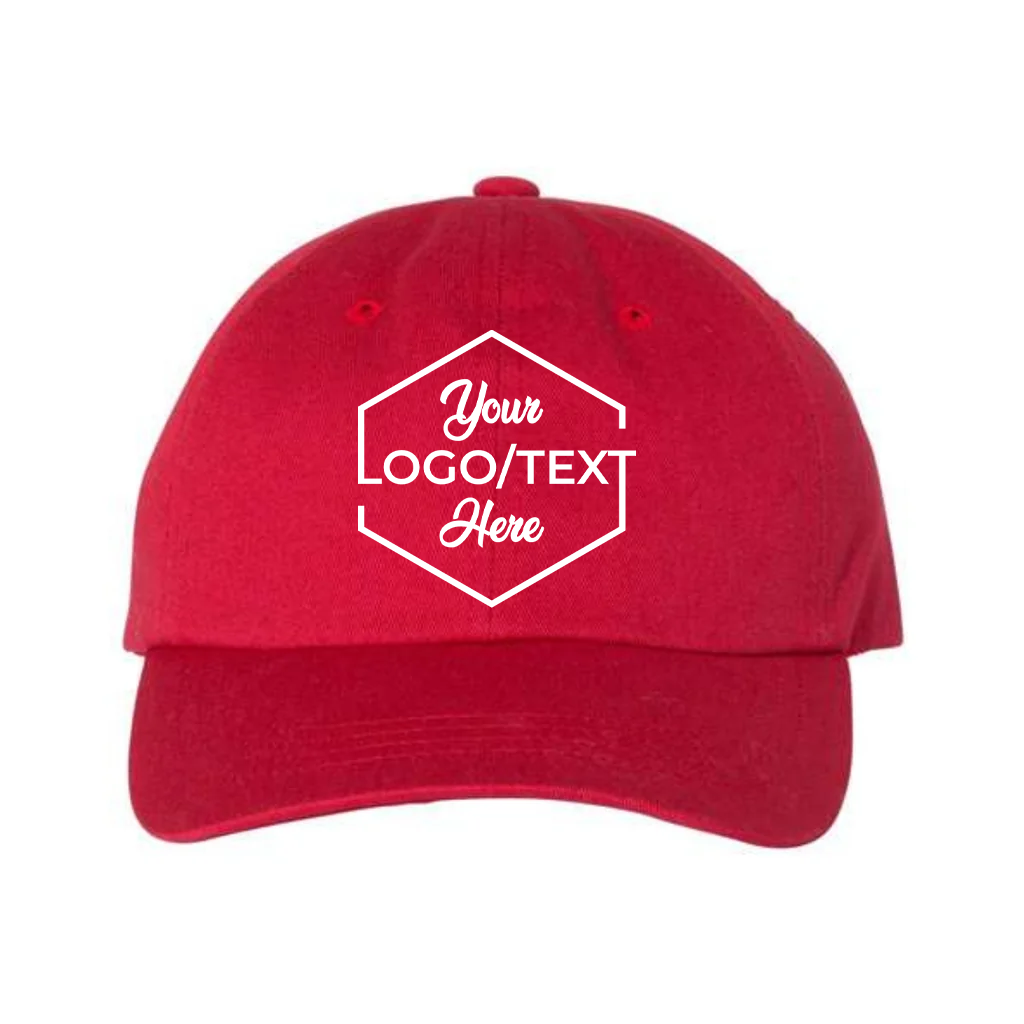 Yupoong 6245CM Custom Patch Dad Hat – Unstructured Cotton in Cranberry - view 5
