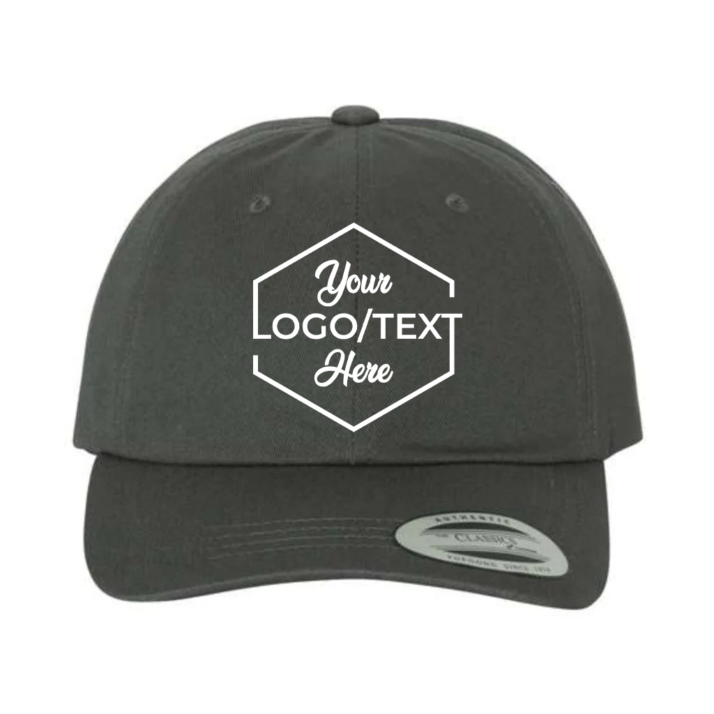 Yupoong 6245CM Custom Patch Dad Hat – Unstructured Cotton in Dark Gray - view 5