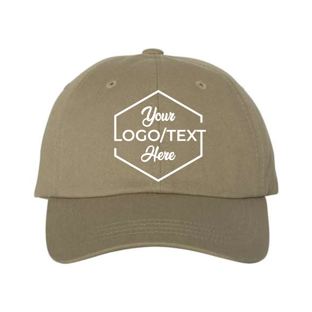 Yupoong 6245CM Custom Patch Dad Hat – Unstructured Cotton in Khaki - view 5