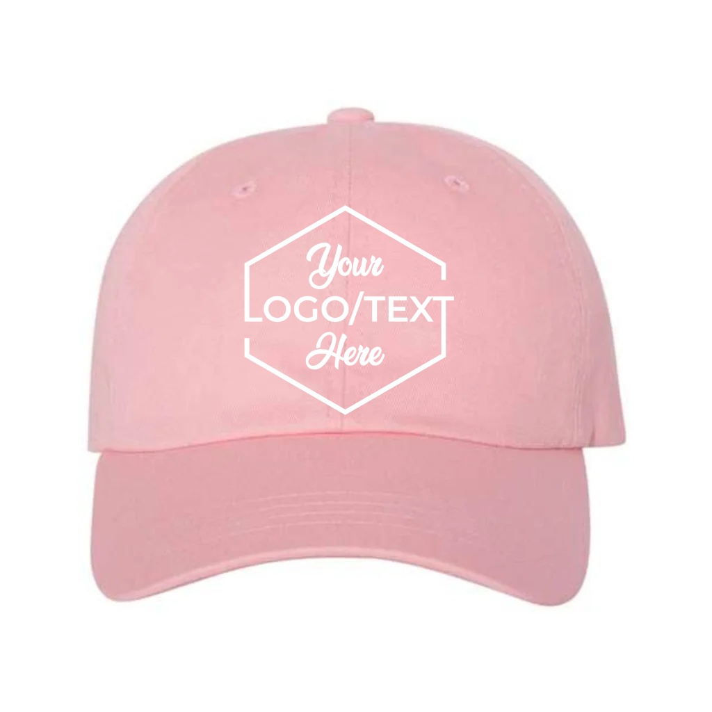 Yupoong 6245CM Custom Patch Dad Hat – Unstructured Cotton in Pink - view 5