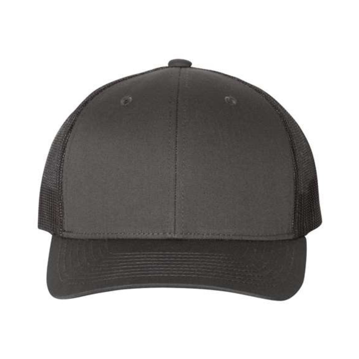 Yupoong 6606 Custom Patch Retro Trucker Hat – Mesh Back Snapback in Charcoal/Black - view 2