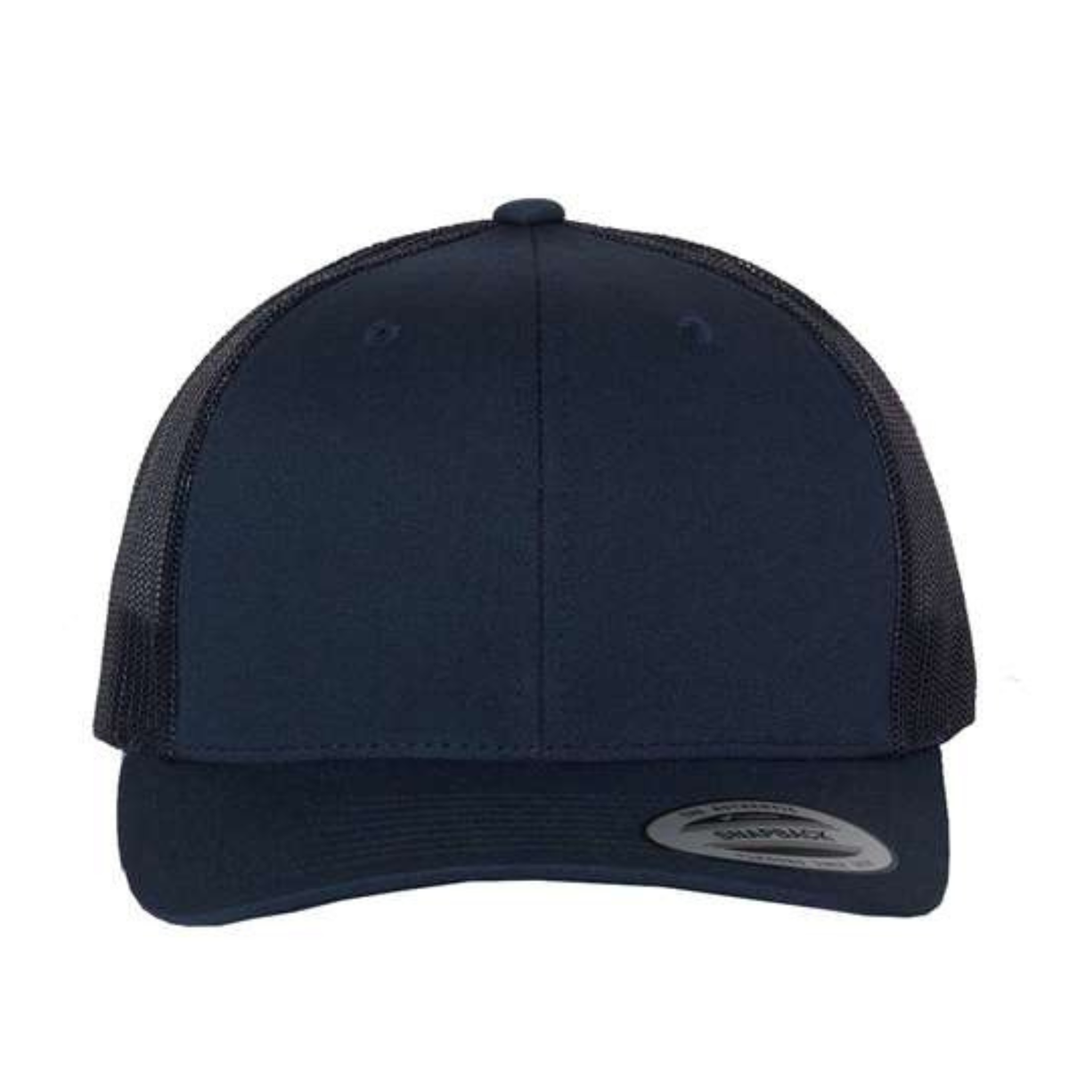 Yupoong 6606 Custom Patch Retro Trucker Hat – Mesh Back Snapback in Navy - view 2