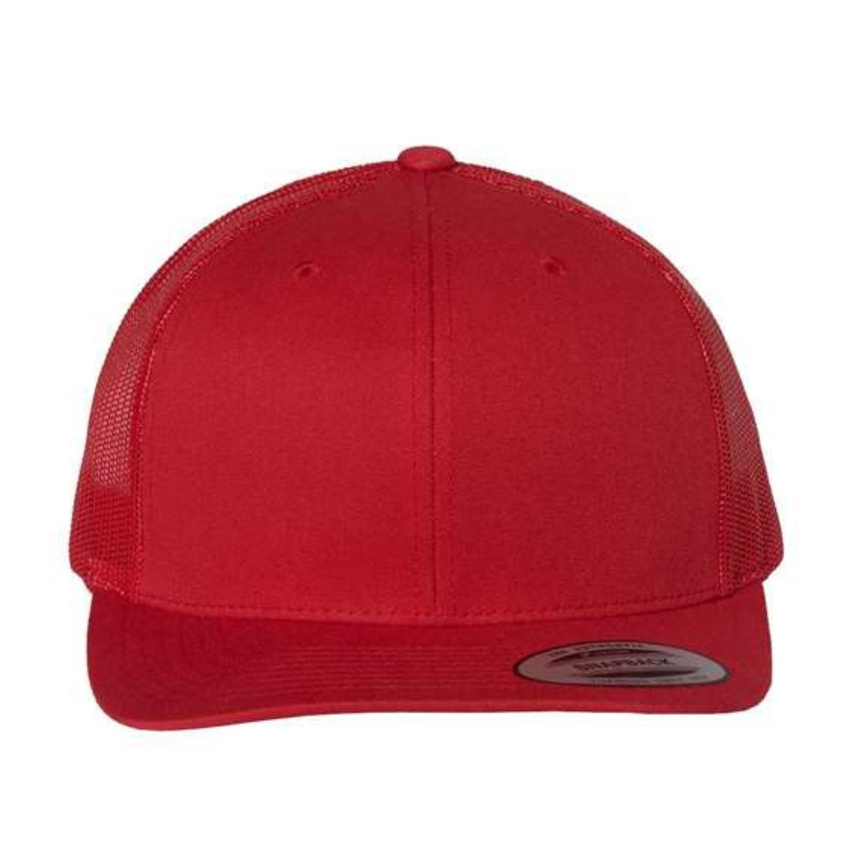 Yupoong 6606 Custom Patch Retro Trucker Hat – Mesh Back Snapback in Red - view 2