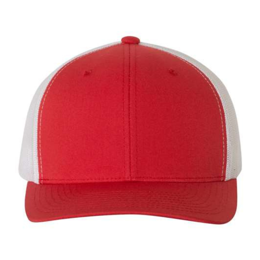 Yupoong 6606 Custom Patch Retro Trucker Hat – Mesh Back Snapback in Red/White - view 2