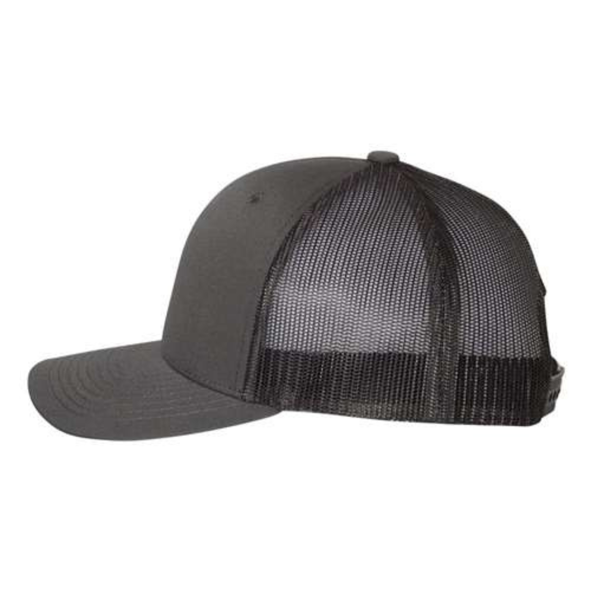 Yupoong 6606 Custom Patch Retro Trucker Hat – Mesh Back Snapback in Charcoal/Black - view 3