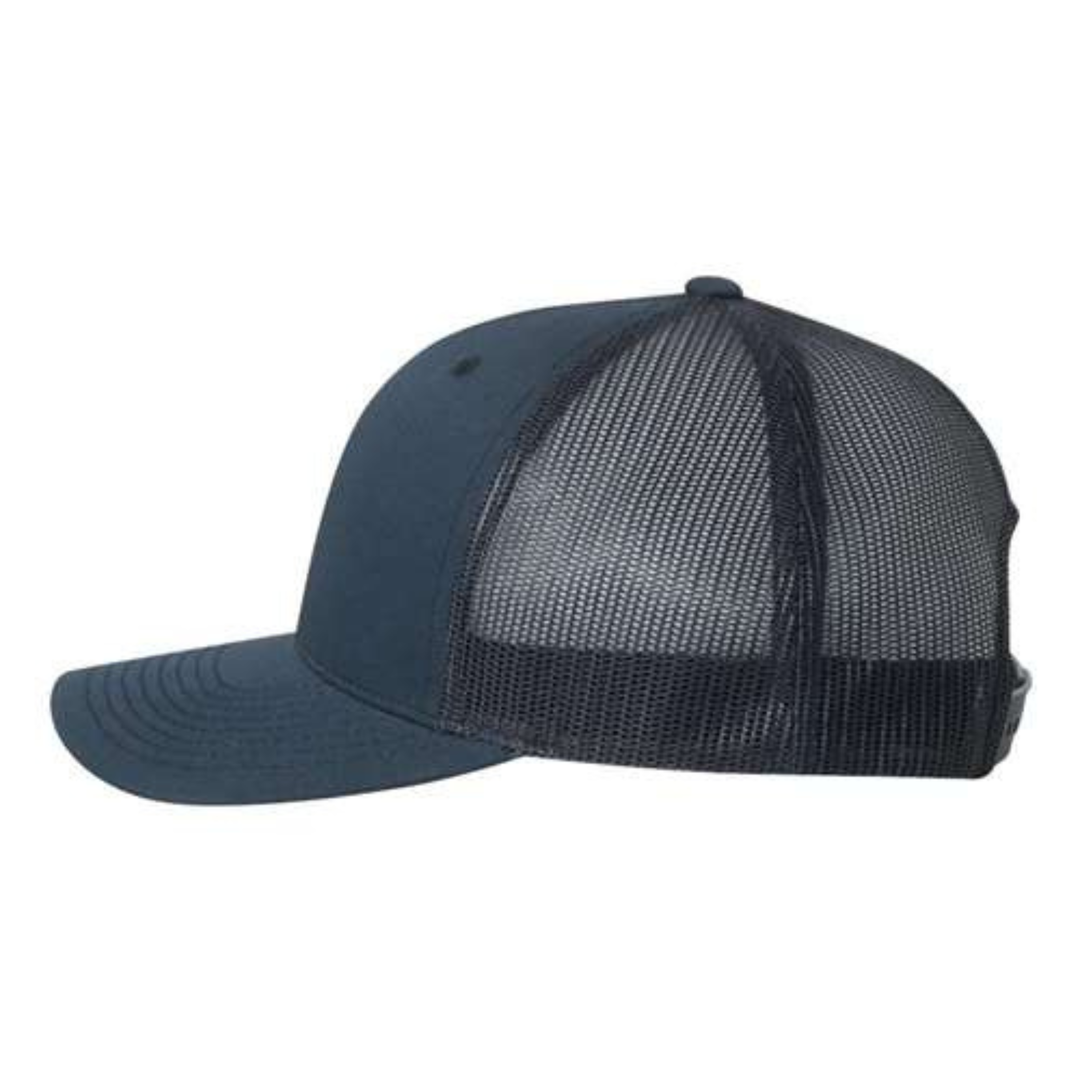Yupoong 6606 Custom Patch Retro Trucker Hat – Mesh Back Snapback in Navy - view 3