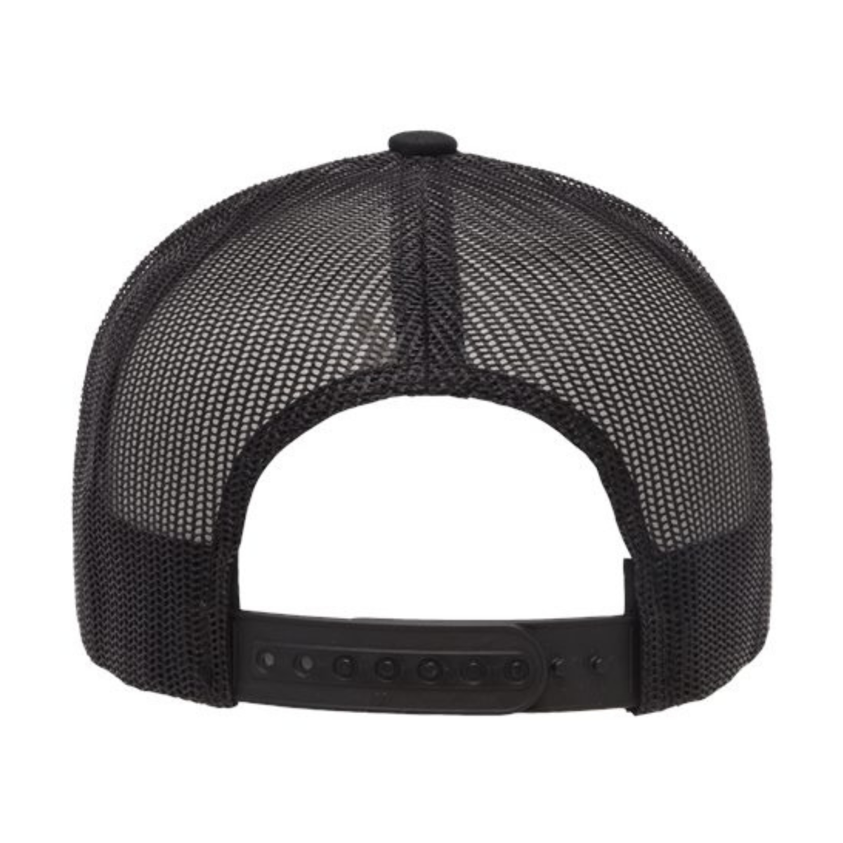 Yupoong 6606 Custom Patch Retro Trucker Hat – Mesh Back Snapback in Black - view 4