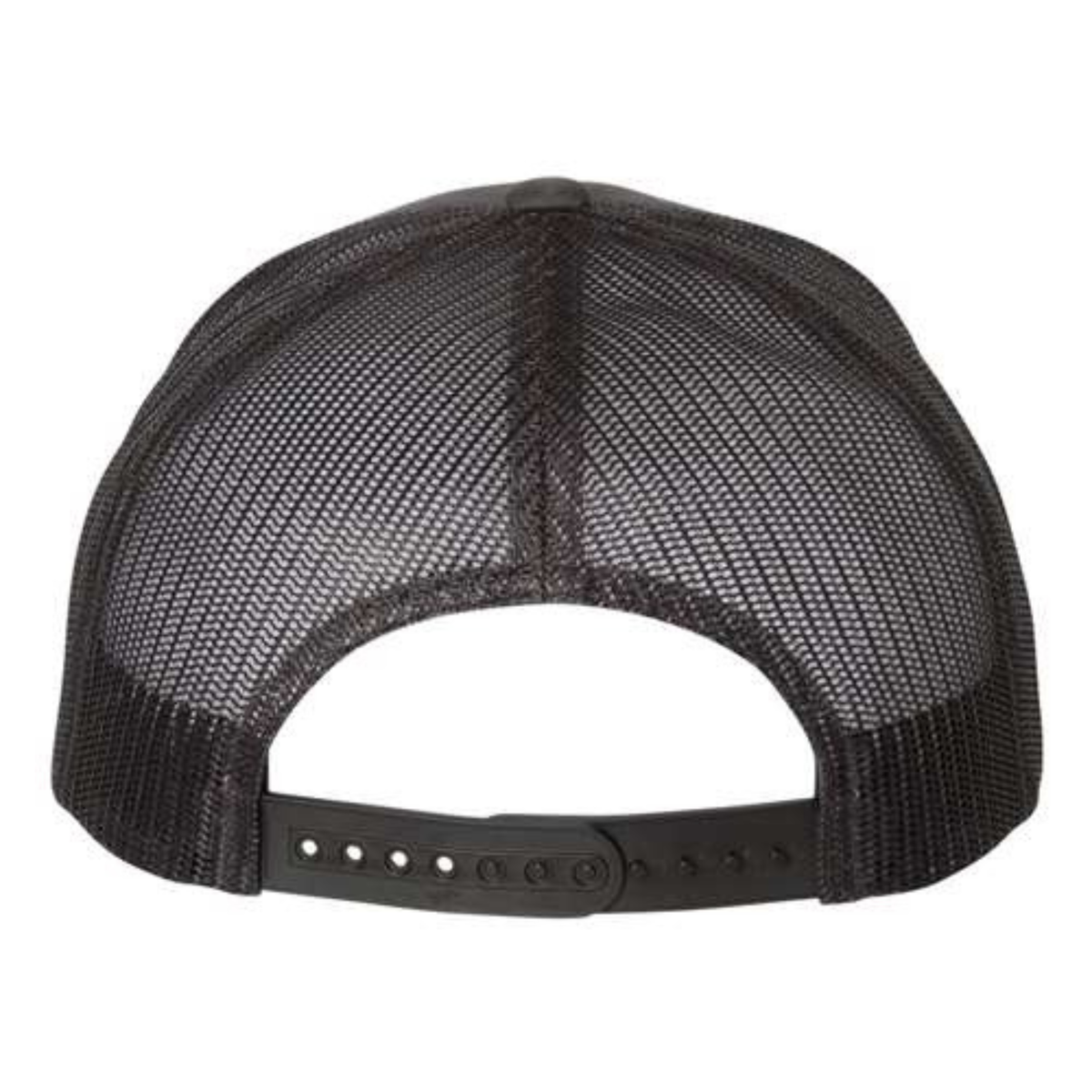 Yupoong 6606 Custom Patch Retro Trucker Hat – Mesh Back Snapback in Charcoal/Black - view 4
