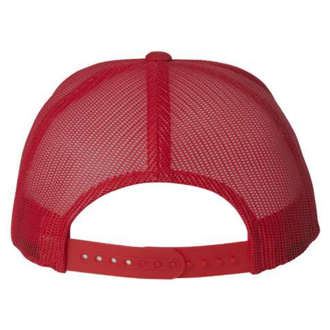 Yupoong 6606 Custom Patch Retro Trucker Hat – Mesh Back Snapback in Red - view 4
