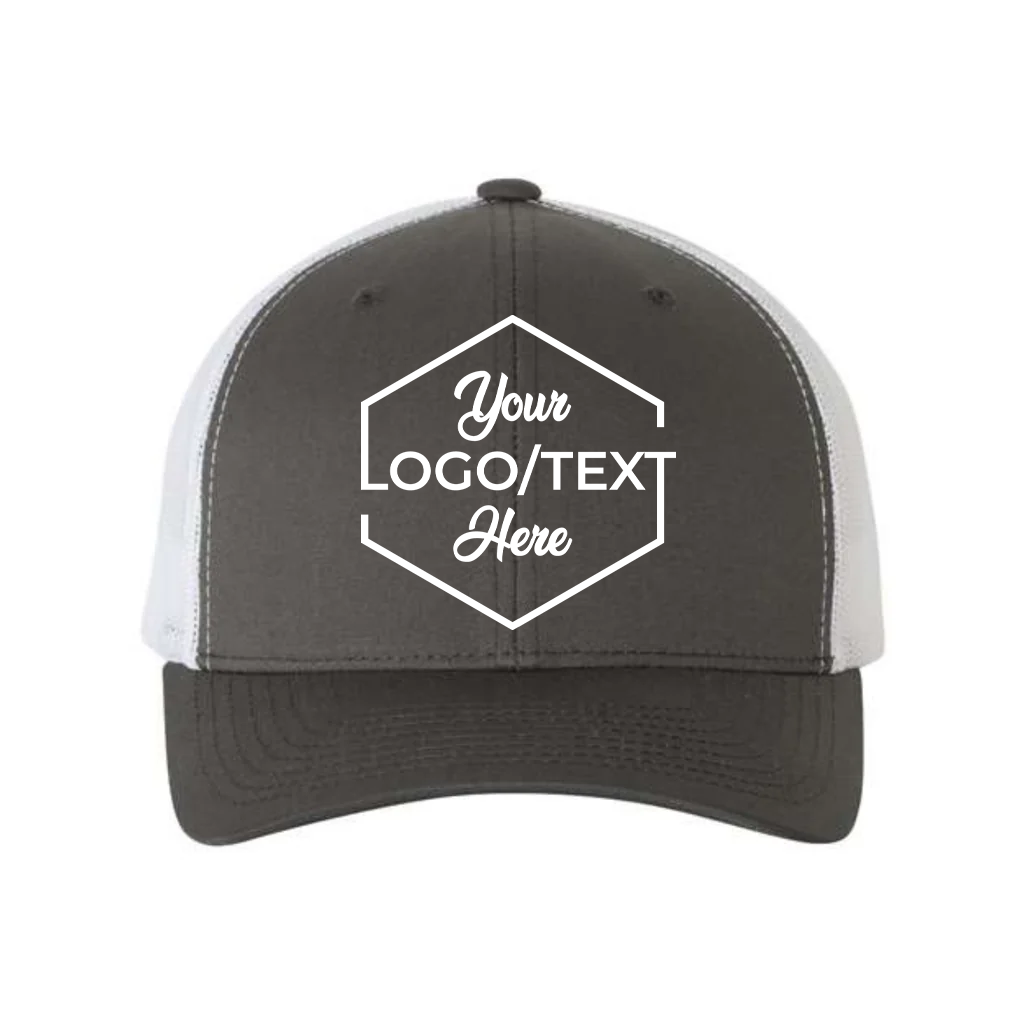 Yupoong 6606 Custom Patch Retro Trucker Hat – Mesh Back Snapback in Charcoal/White - view 5