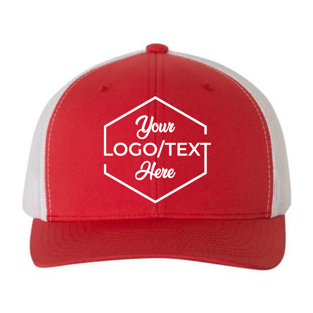 Yupoong 6606 Custom Patch Retro Trucker Hat – Mesh Back Snapback in Red/White - view 5