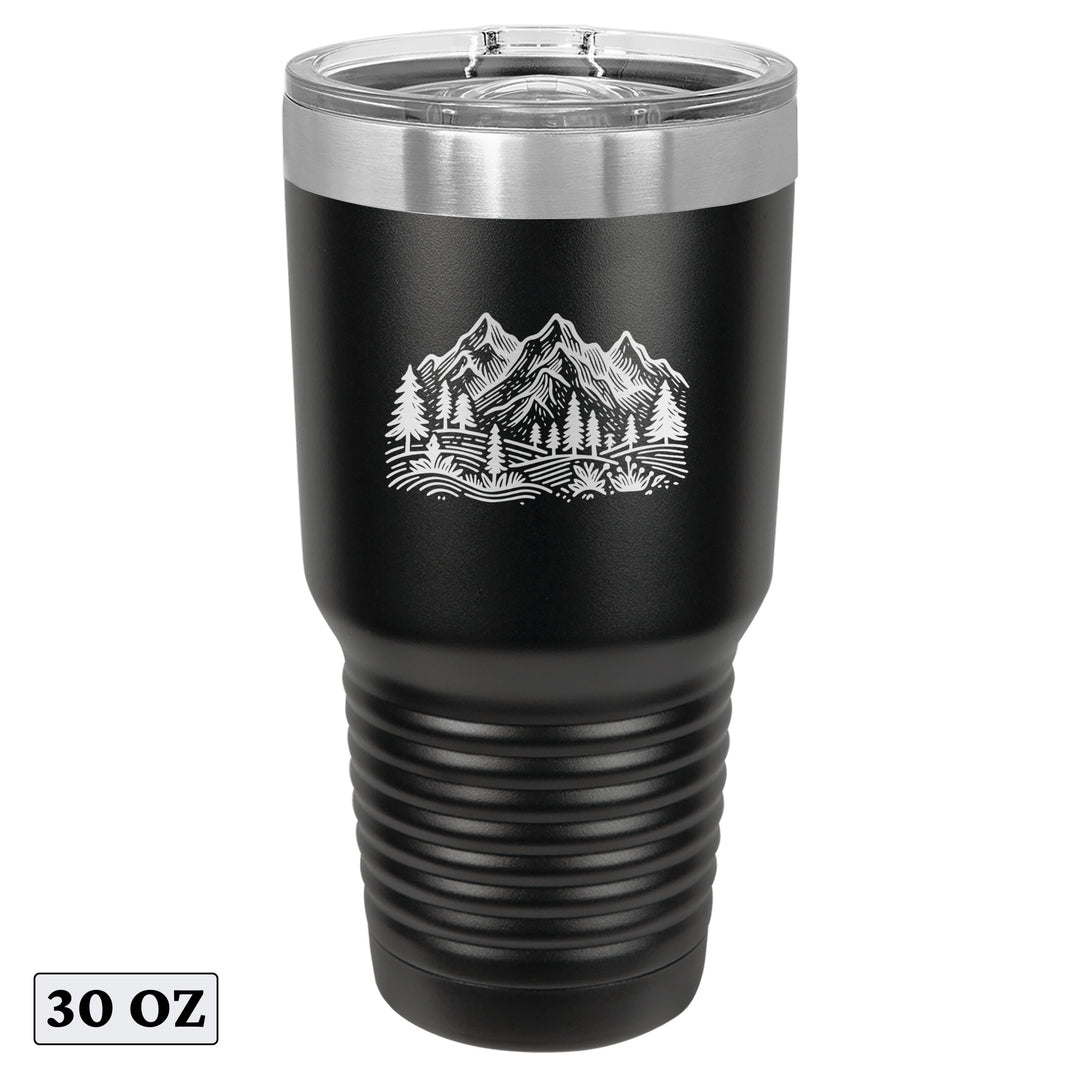 Minimalist Mountain Hiking Forest Adventure Tumbler Cup Mug