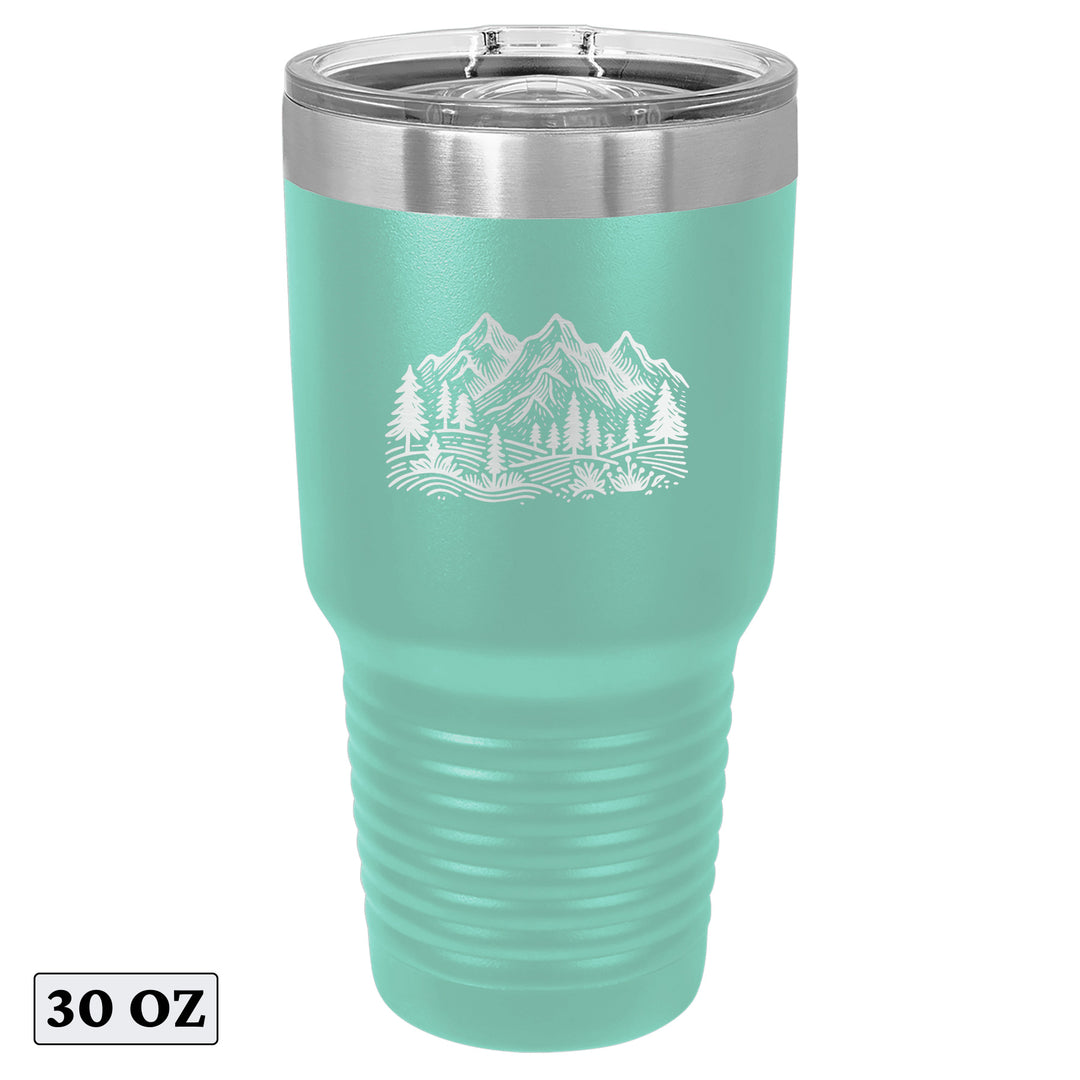 Minimalist Mountain Hiking Forest Adventure Tumbler Cup Mug