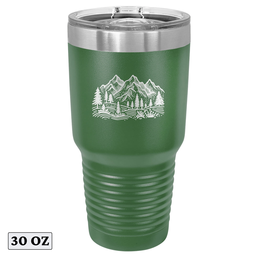 Minimalist Mountain Hiking Forest Adventure Tumbler Cup Mug