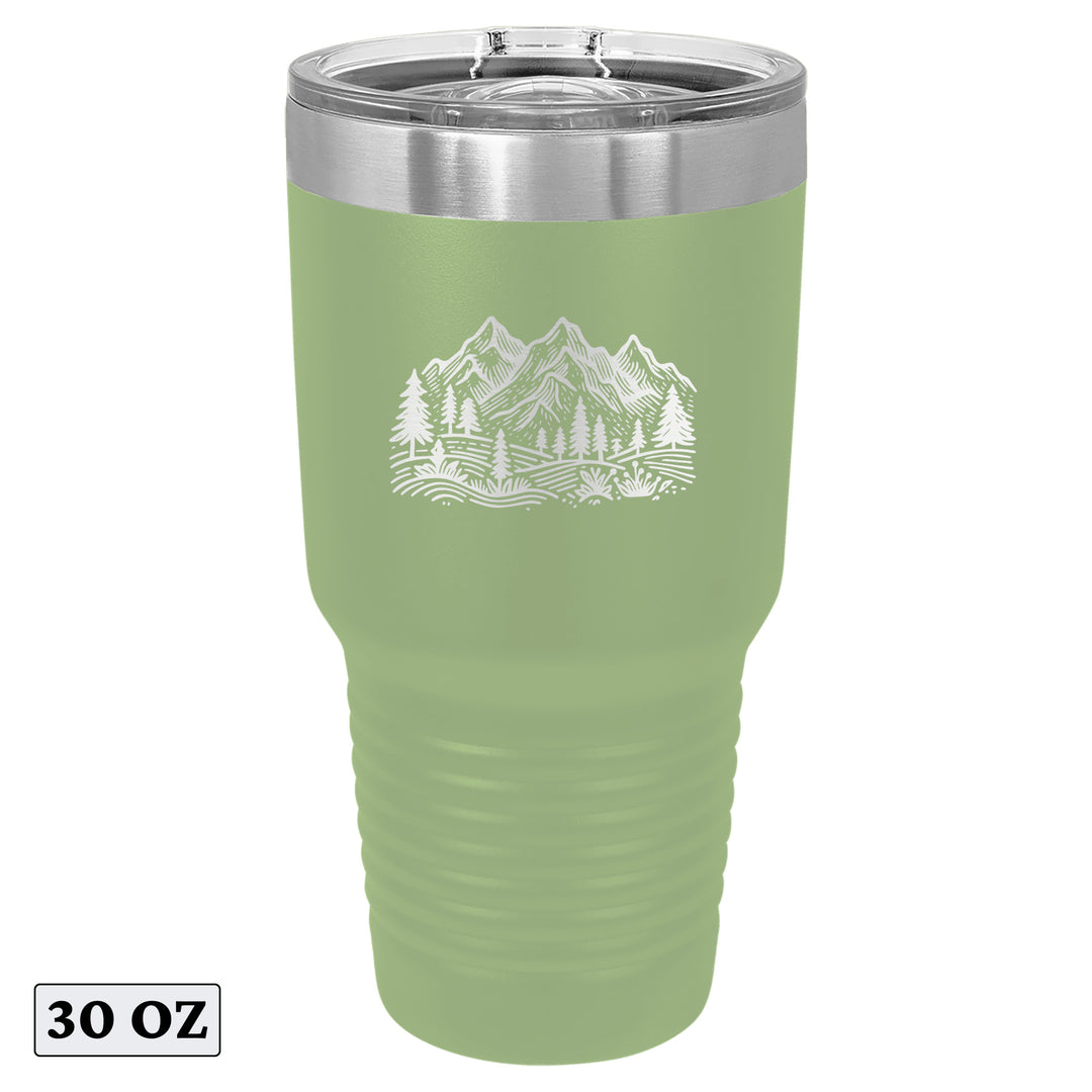 Minimalist Mountain Hiking Forest Adventure Tumbler Cup Mug