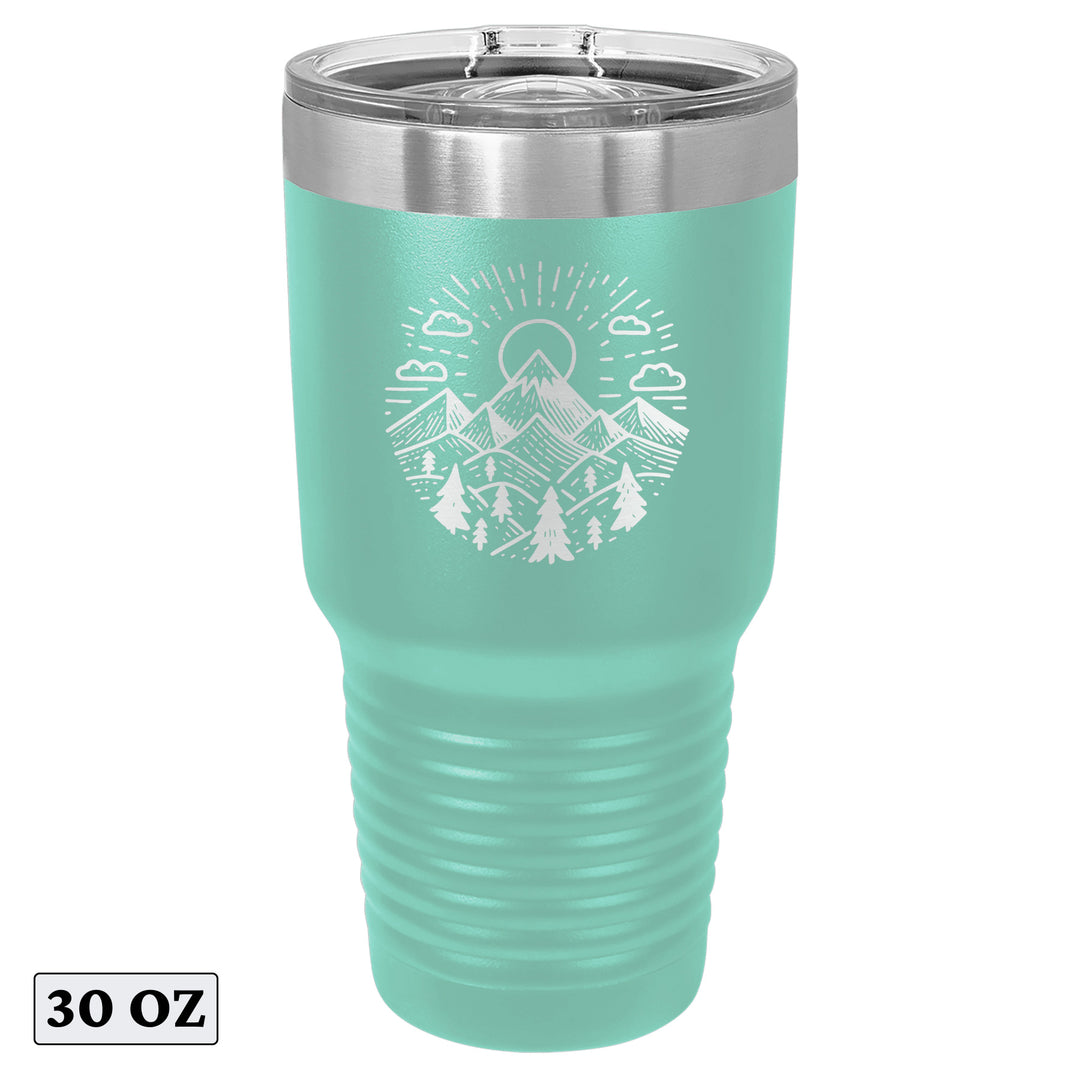 Nature-Sunrise Mountain Minimalist Calmness Tumbler Cup Mug