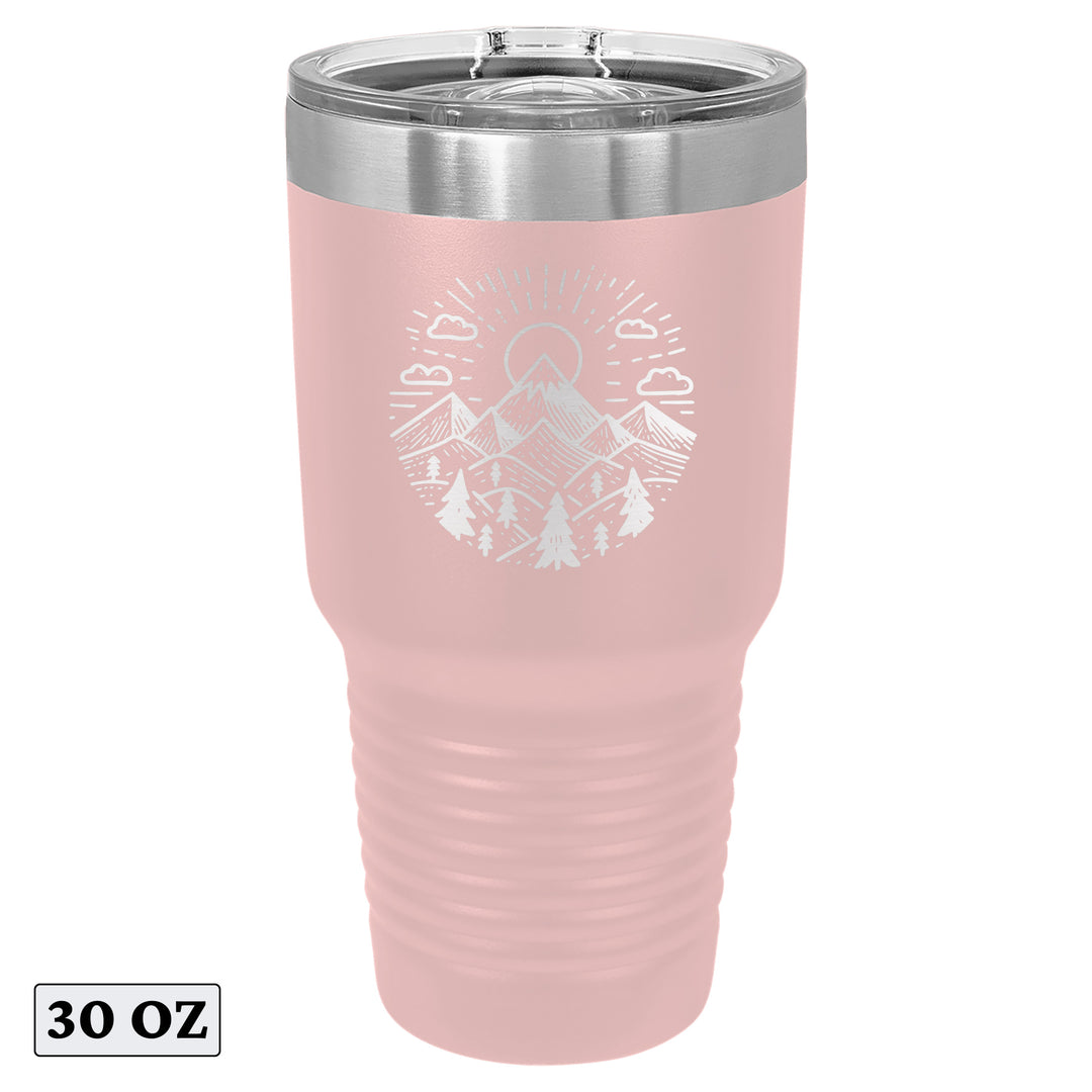 Nature-Sunrise Mountain Minimalist Calmness Tumbler Cup Mug