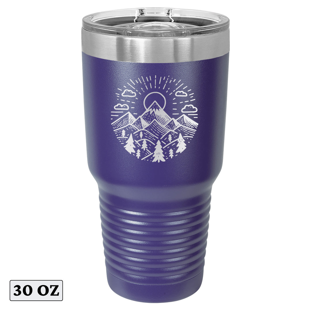 Nature-Sunrise Mountain Minimalist Calmness Tumbler Cup Mug