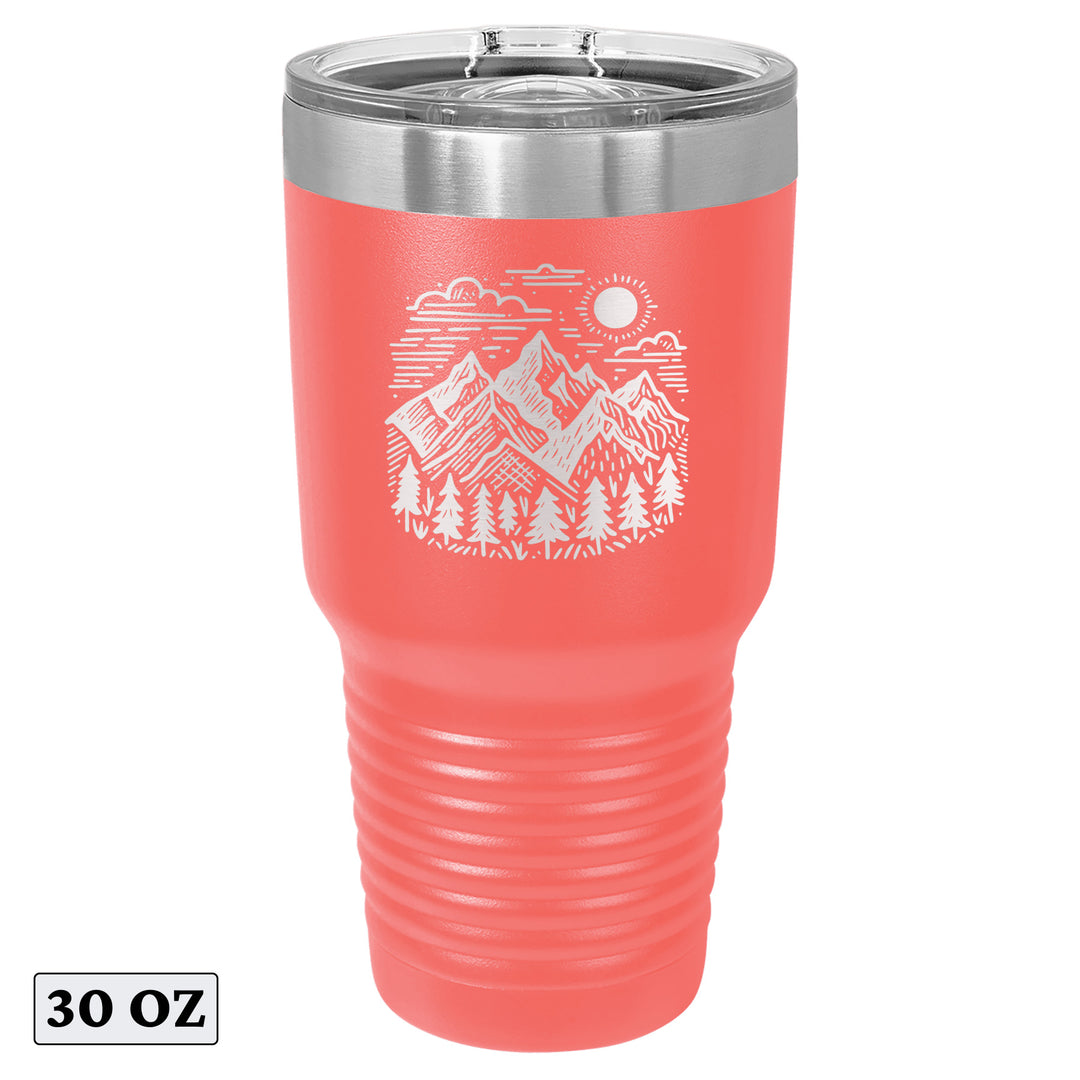 Perfect Minimal Mountain Sunset Style Tumbler Cup Mug