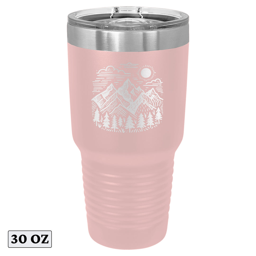 Perfect Minimal Mountain Sunset Style Tumbler Cup Mug