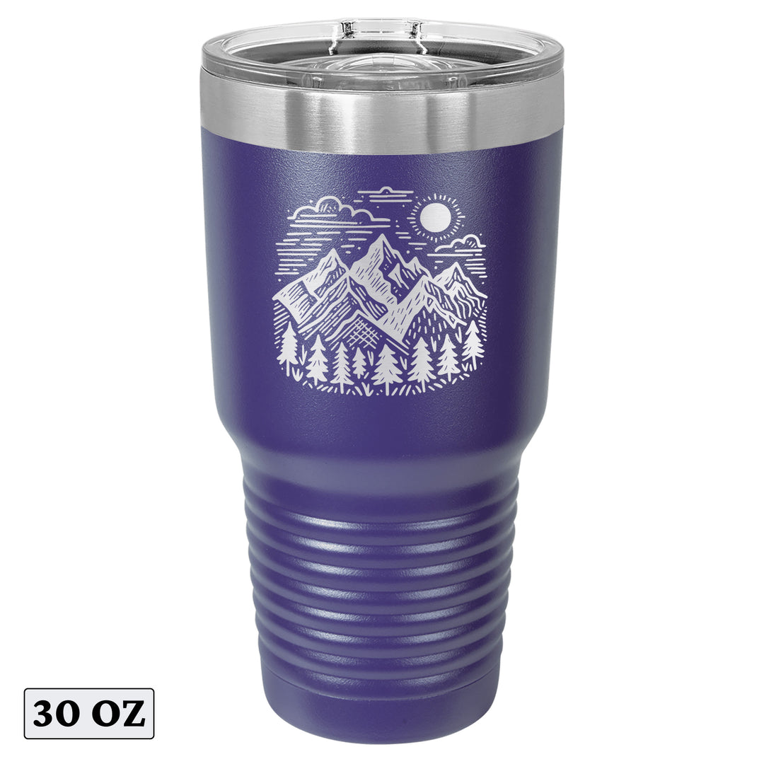 Perfect Minimal Mountain Sunset Style Tumbler Cup Mug