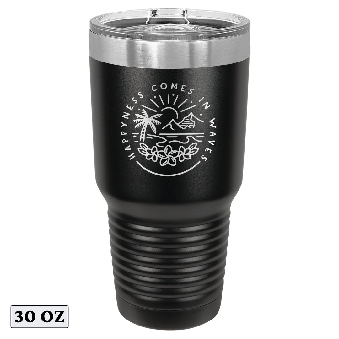 Happiness Comes in Beach Waves Beauty Tumbler Cup Mug